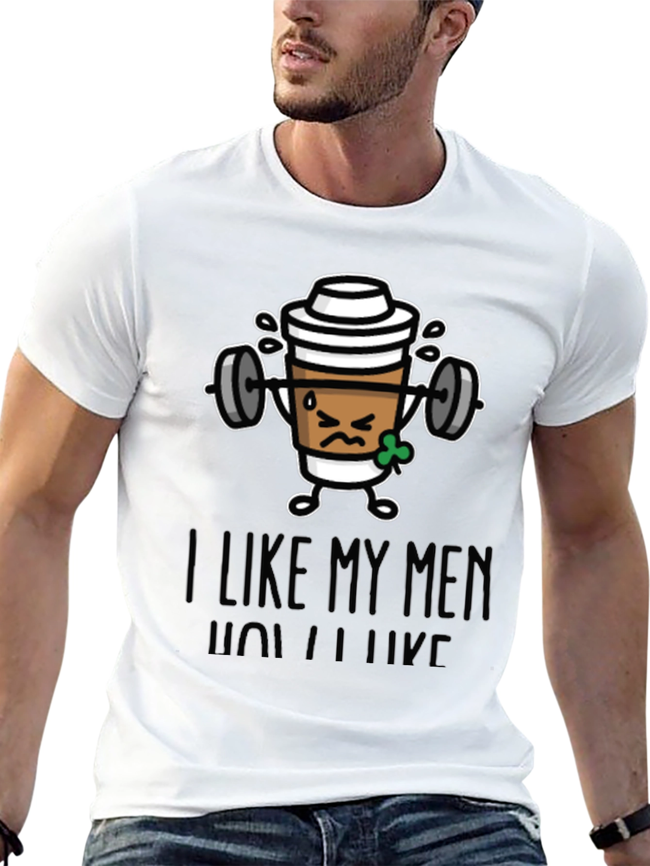 Black I Like My Men How I Like My Coffee Funny Workout T-Shirt view 13