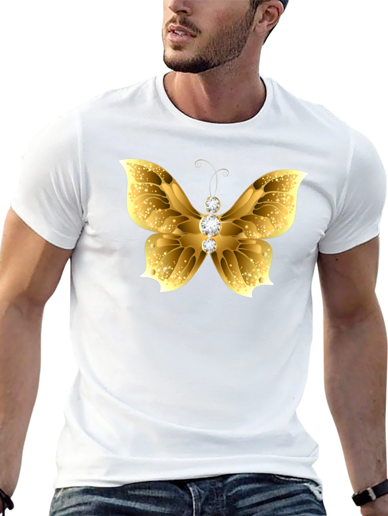 Black Golden Butterfly Tee view 13