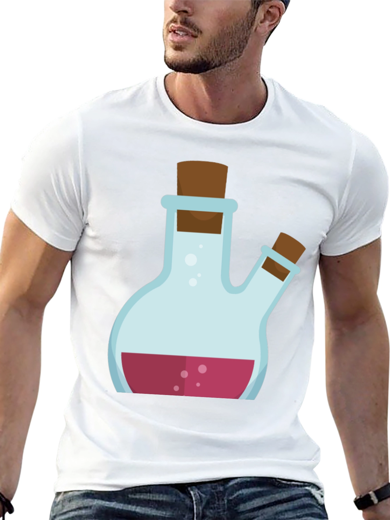 Black Potion Graphic Tee - Black Cotton Blend Shirt view 13