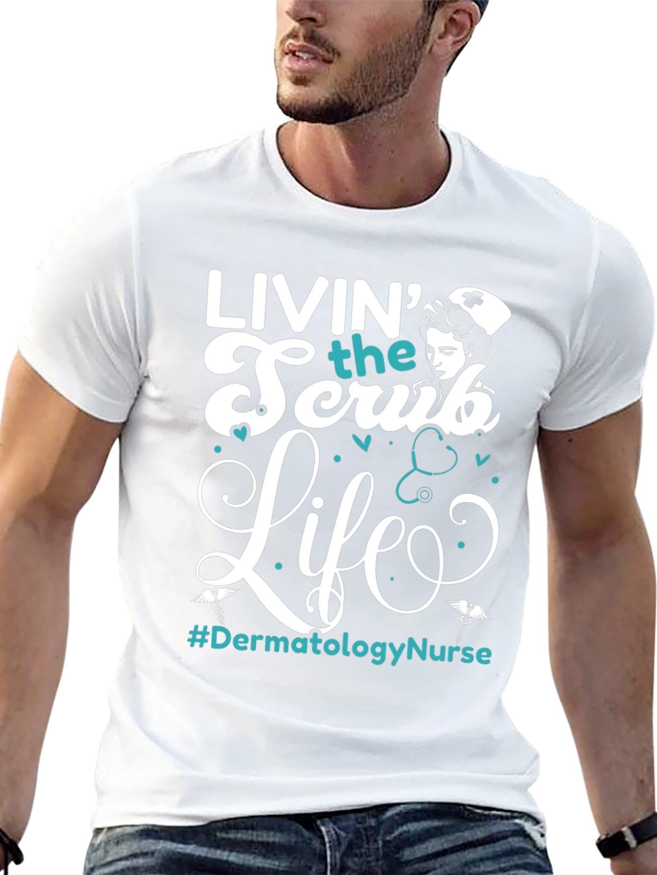 Black Livin' the Scrub Life Nurse T-Shirt view 13