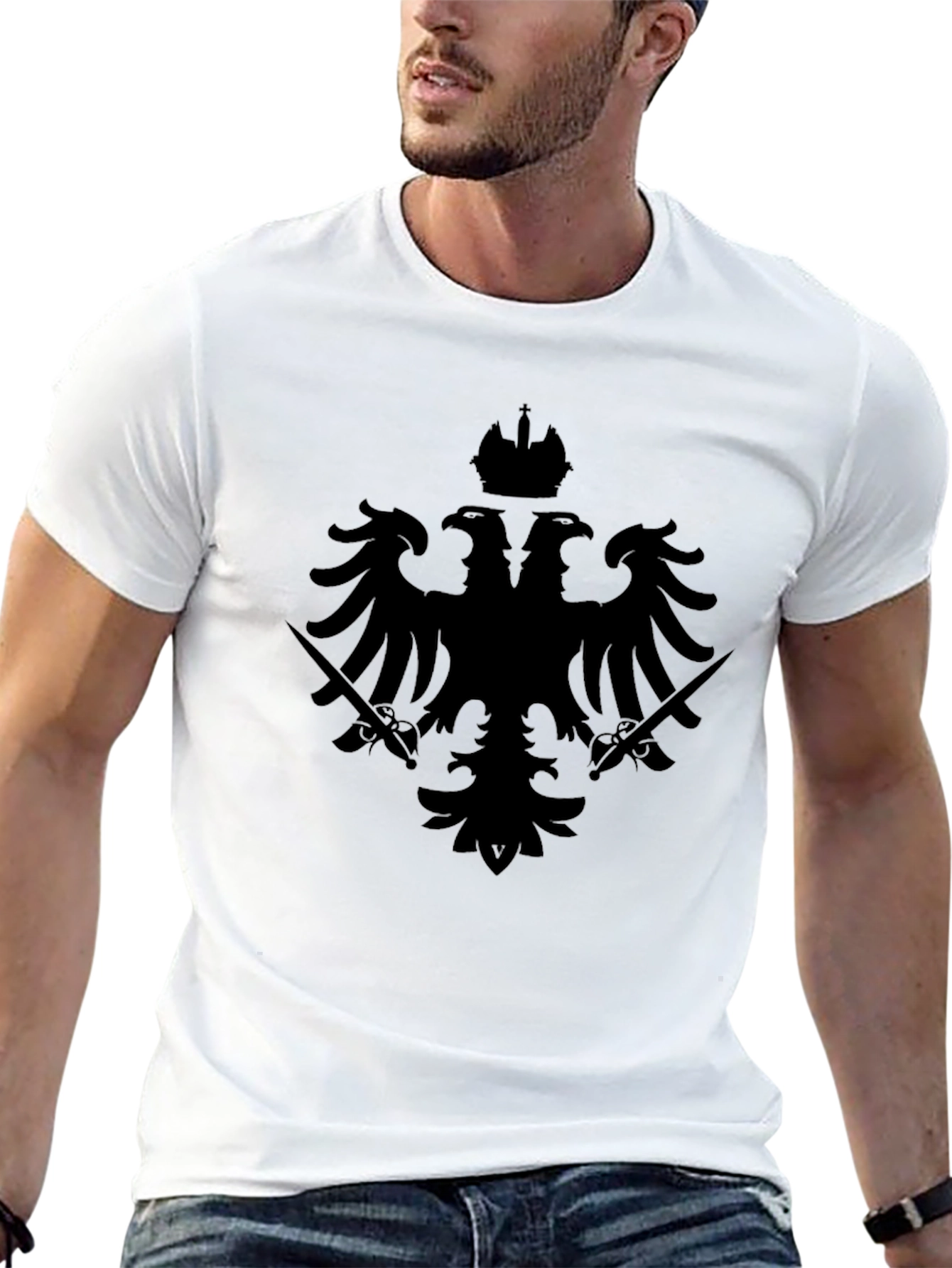 Black Black Double-Headed Eagle Graphic T-Shirt view 13