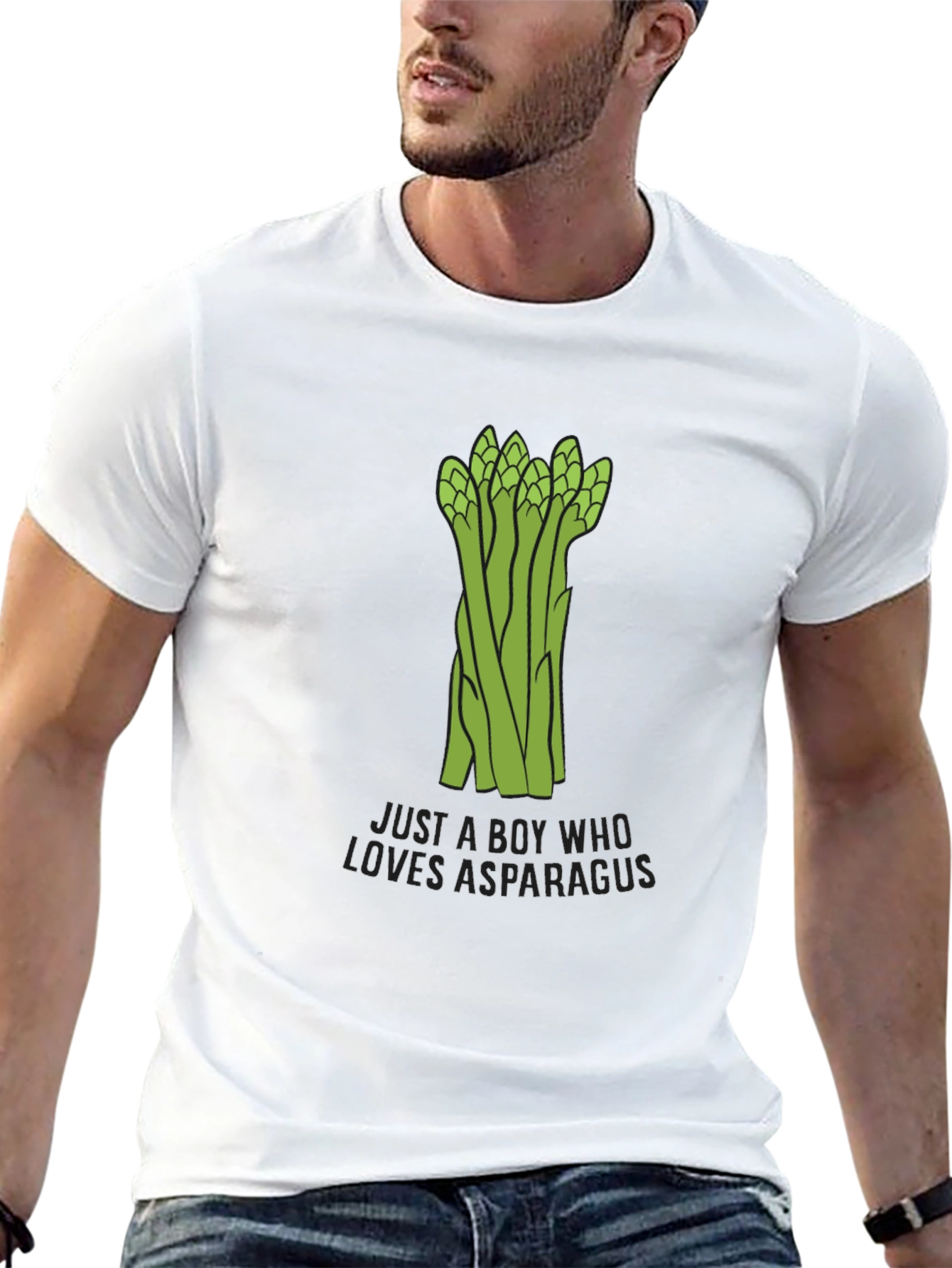 Black Asparagus Lover Men's Black T-Shirt - Funny Foodie Tee view 13