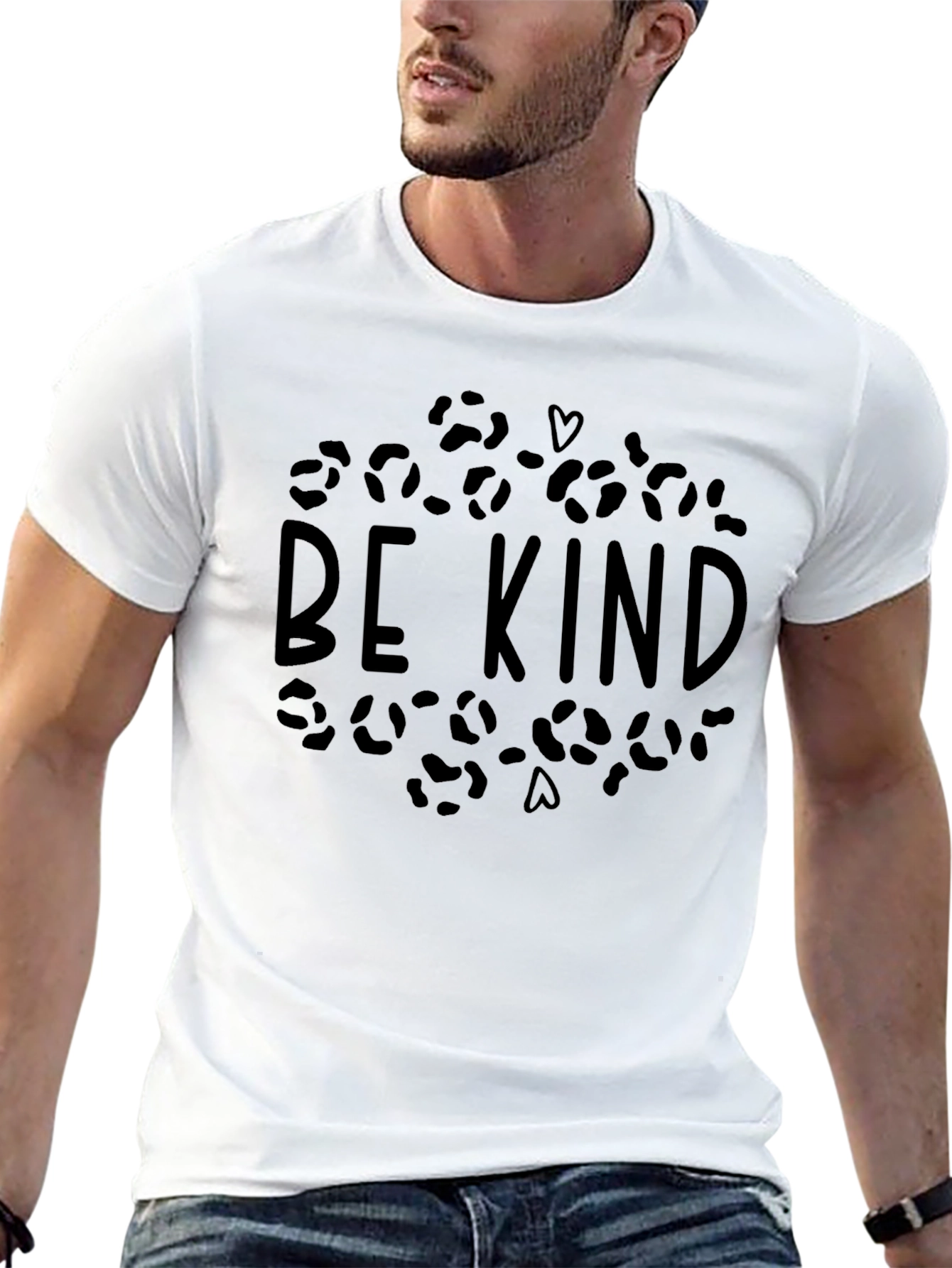 Black Be Kind Leopard Print Graphic T-Shirt view 13