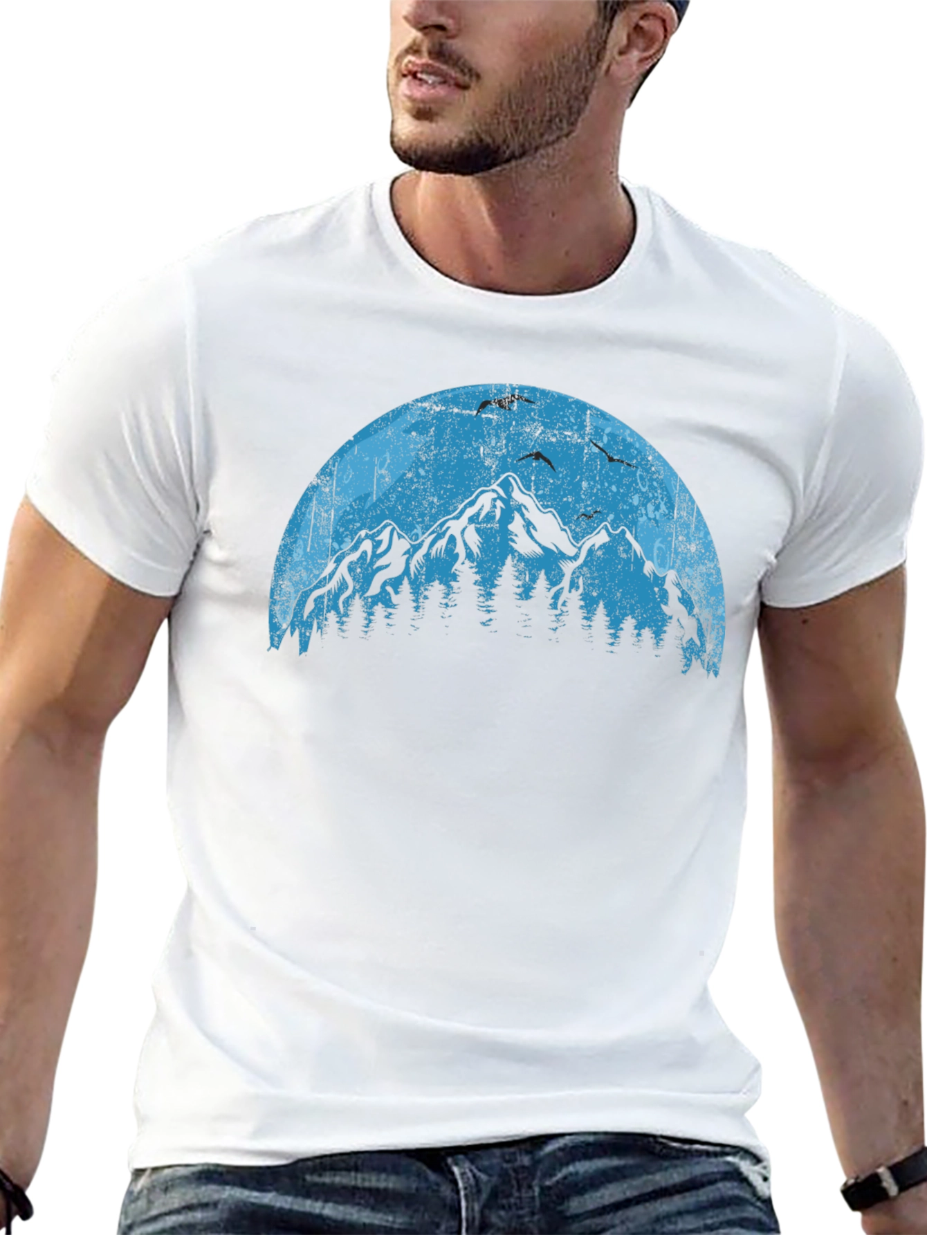 Black Mountainscape Graphic Tee - Nature Lover's Shirt view 13
