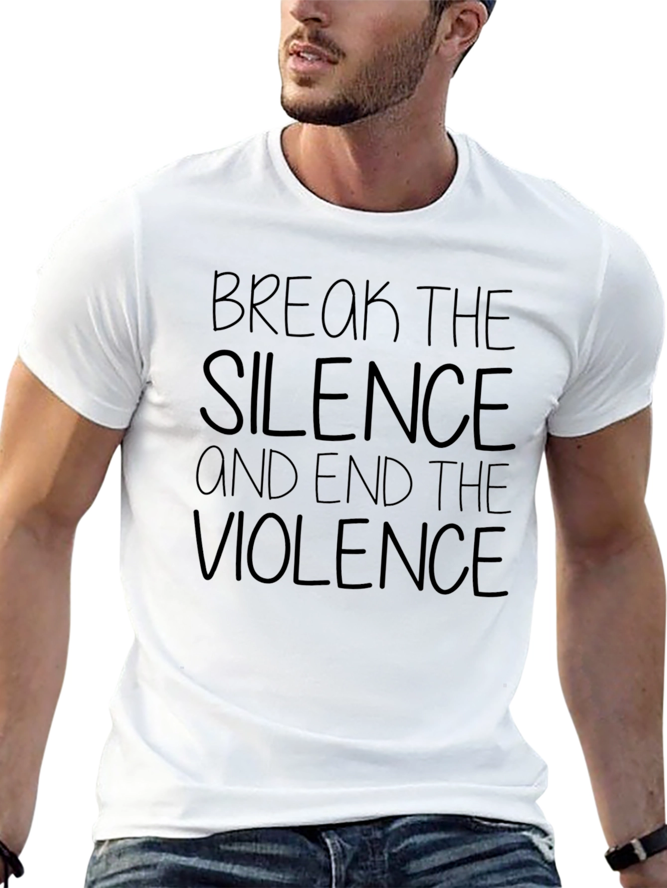 Black Break the Silence T-Shirt - End Violence Tee view 13