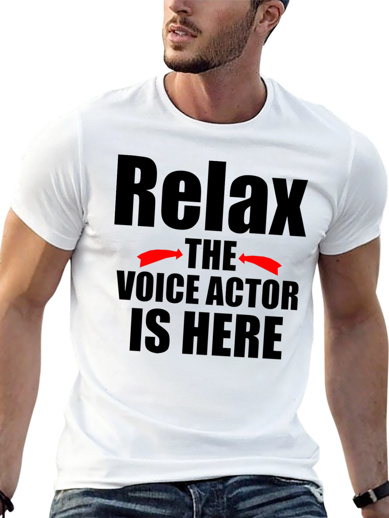 Black Relax Voice Actor T-Shirt, Funny Gift view 13