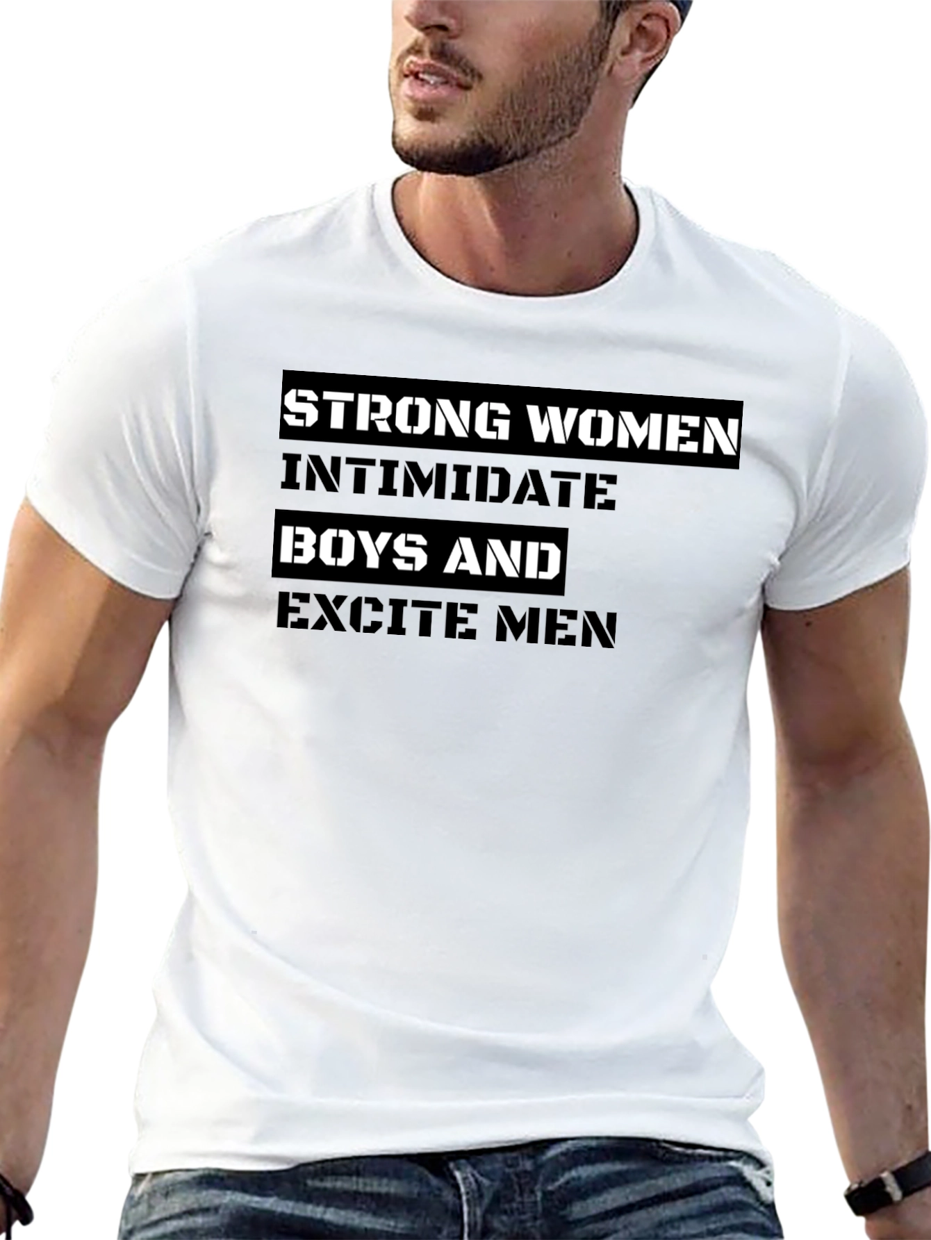 Black Strong Women Graphic Tee - Black T-Shirt view 13