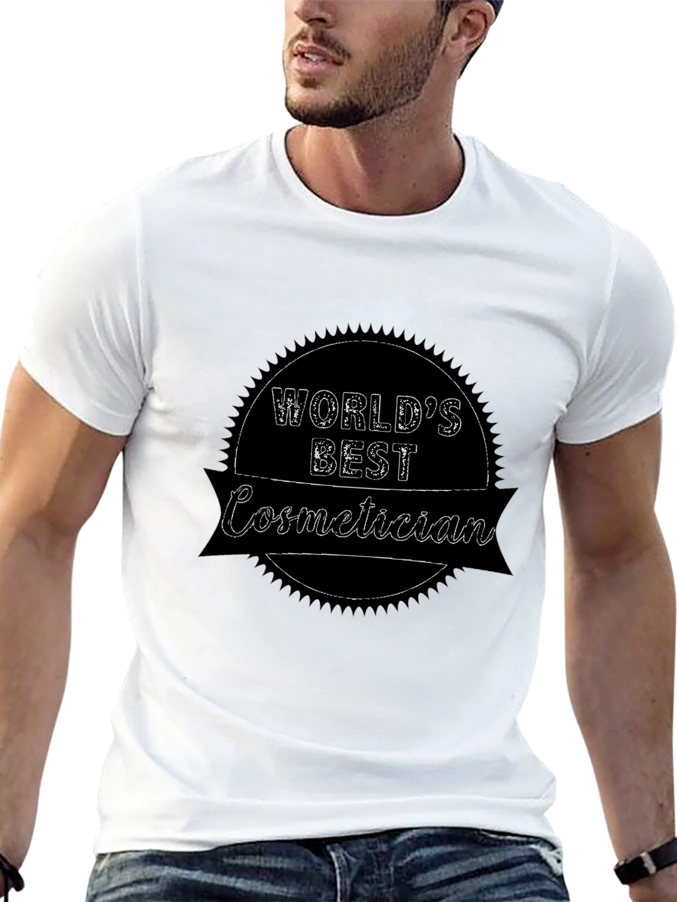 Black World's Best Cosmetician T-Shirt view 13