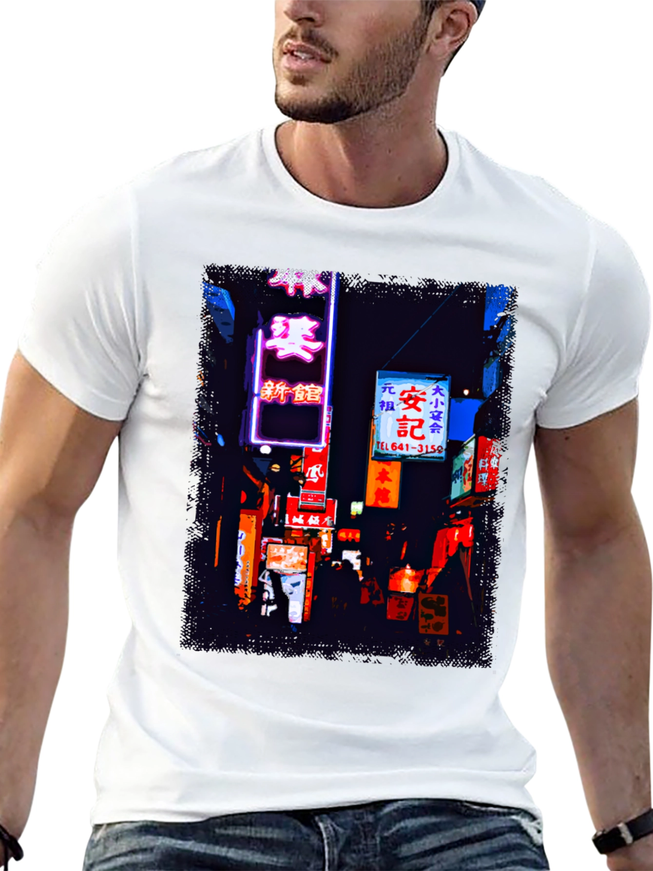 Black Neon City Streetwear Tee - Tokyo Vibes view 13