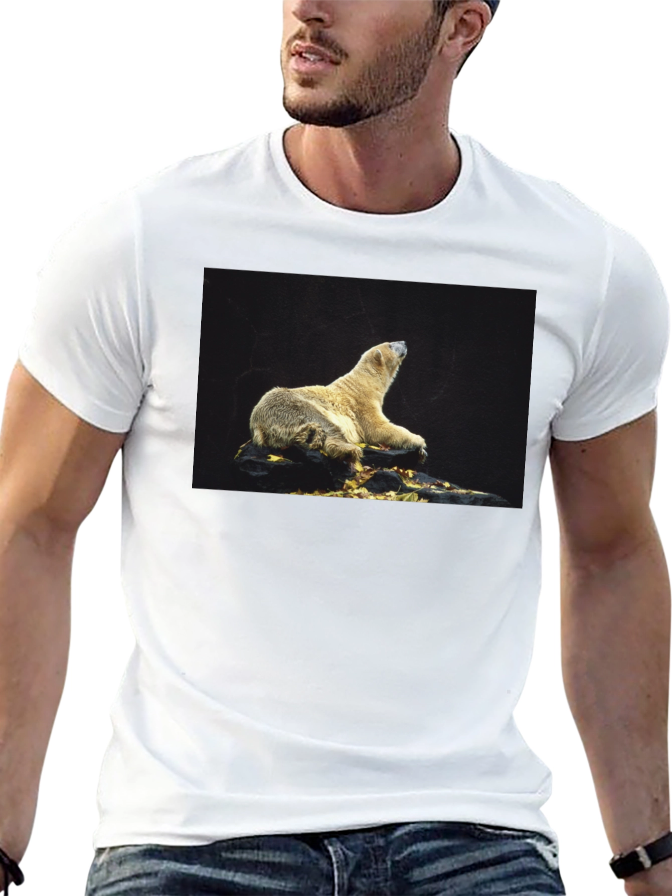 Black Polar Bear Graphic Black T-Shirt view 13