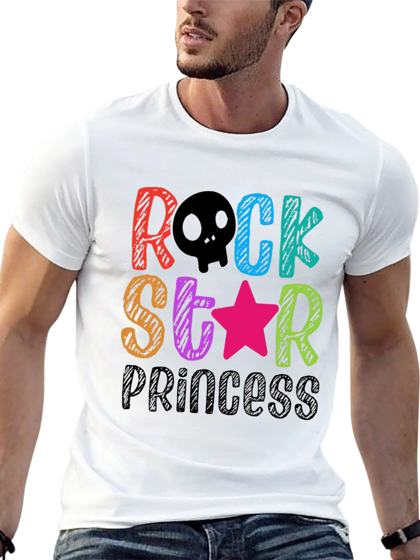 Black Rock Star Princess T-Shirt - Fun Colorful Design view 13