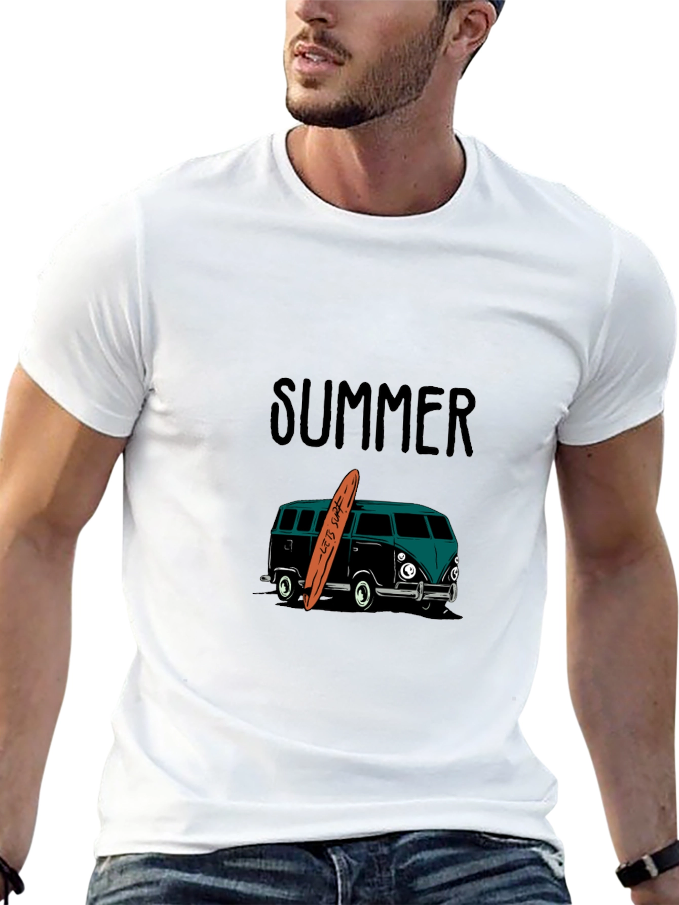 Black Summer Surf Van Graphic Tee - Black view 13