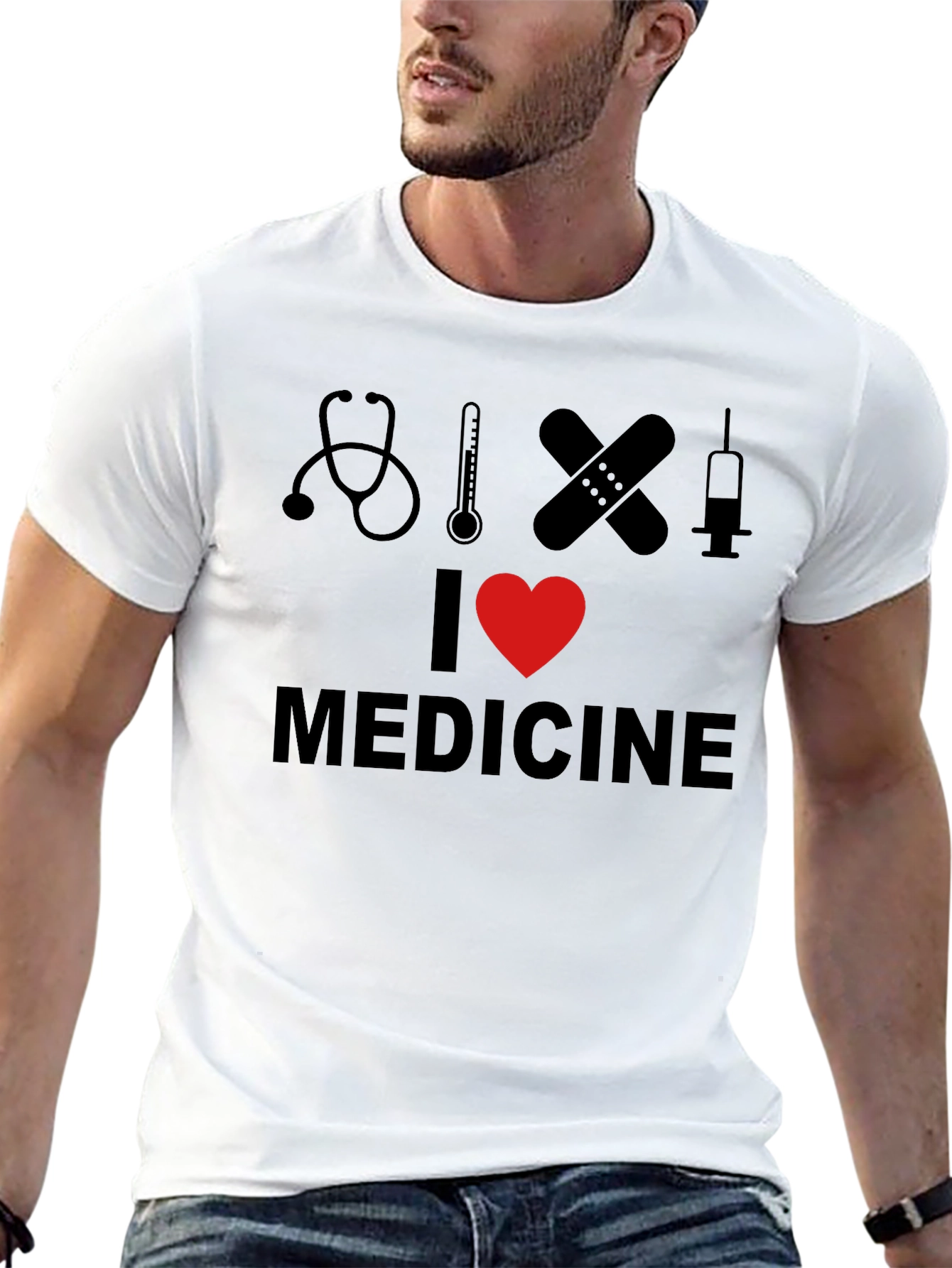 Black I Love Medicine Graphic T-Shirt view 13