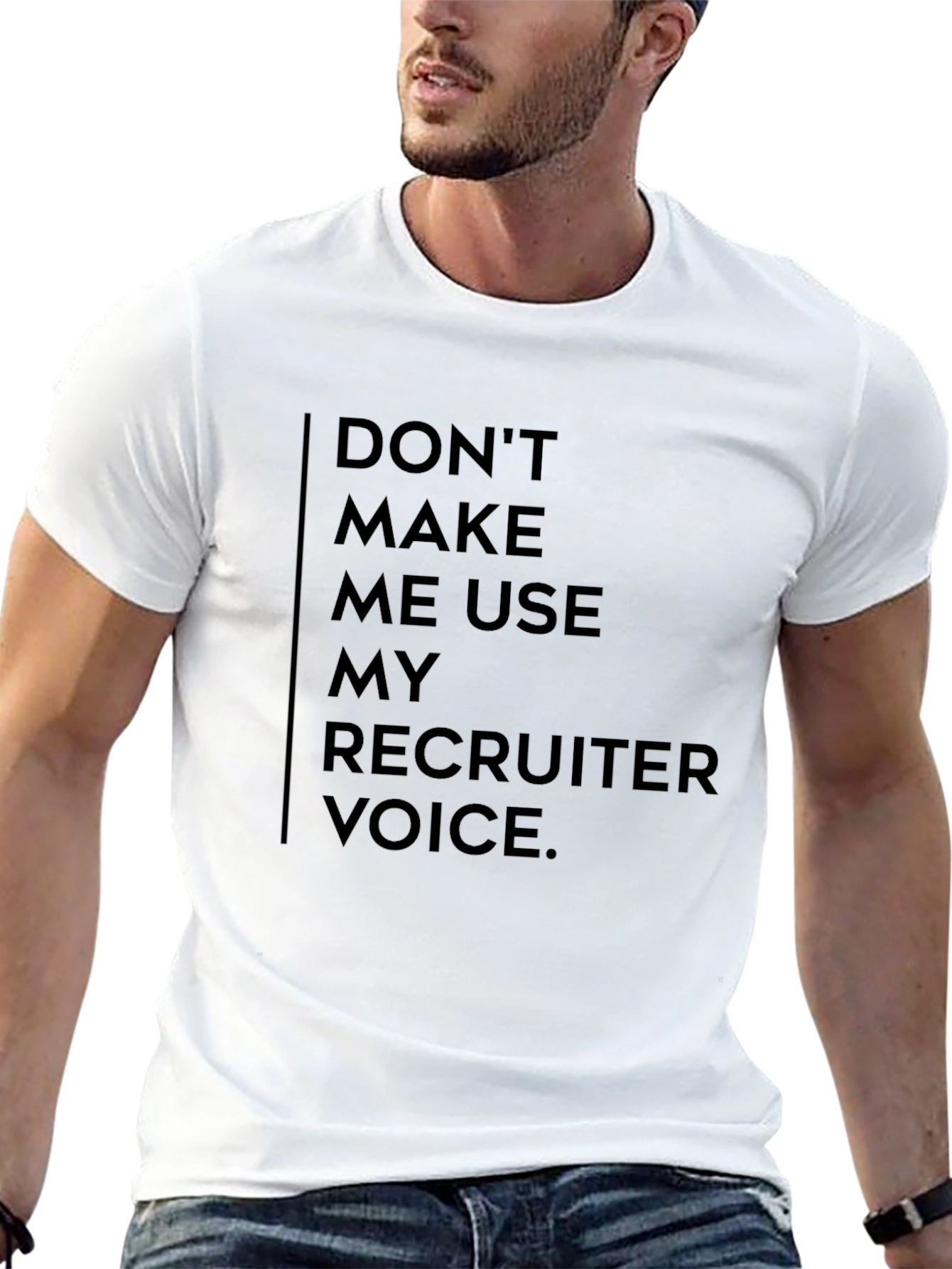 Black Recruiter Voice T-Shirt - Funny Job Gift view 13