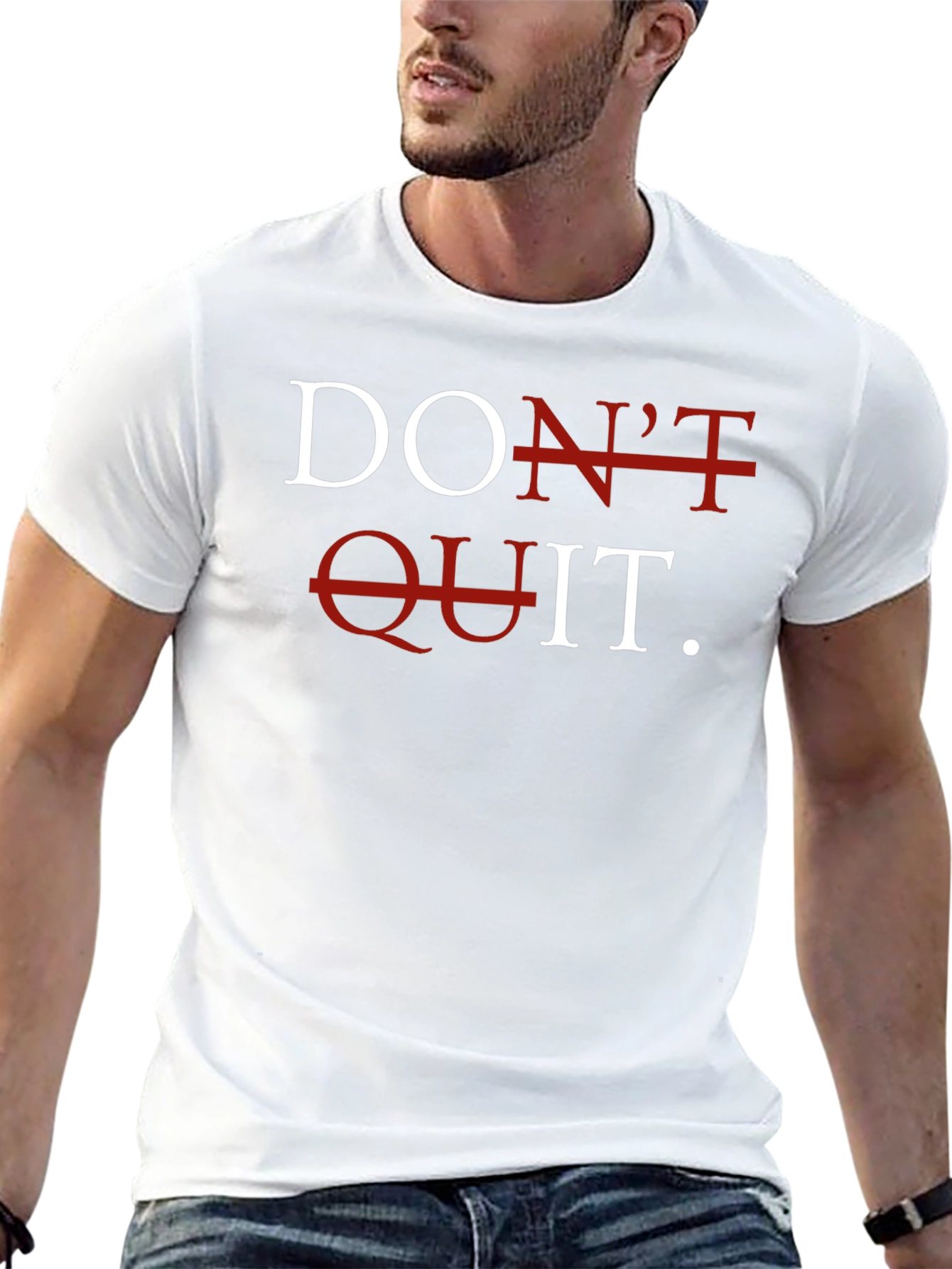 Black Don't Quit Motivational Graphic T-Shirt view 13
