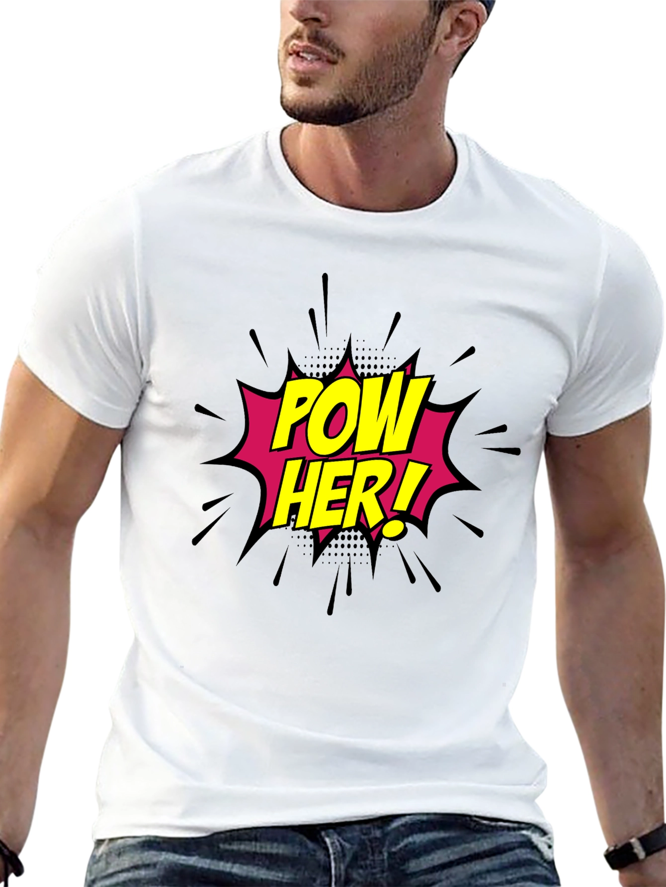 Black Pow Her! Black Graphic Tee - Comic Book Style view 13
