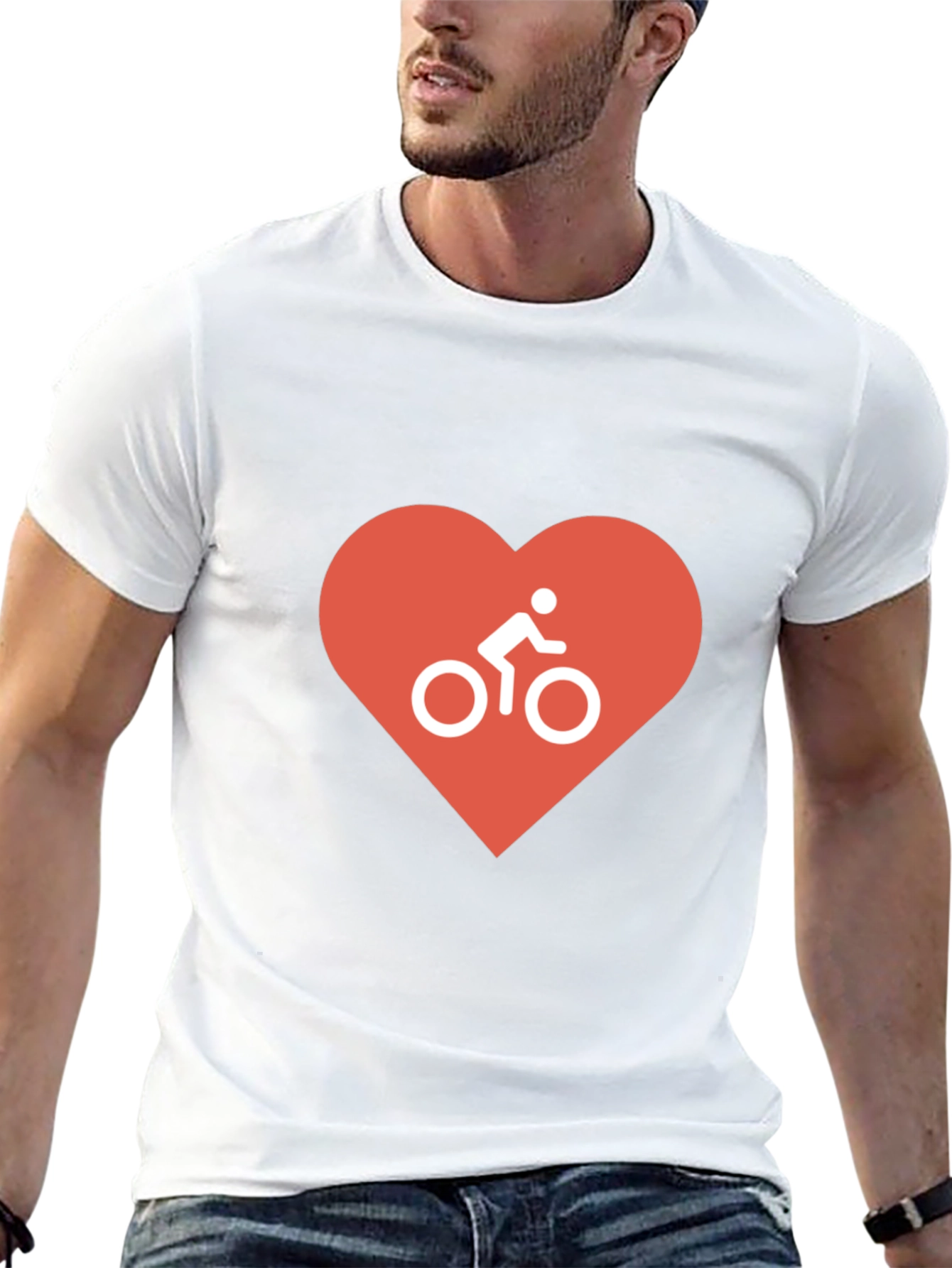 Black I Love Cycling T-Shirt - Black, Heart Design view 13
