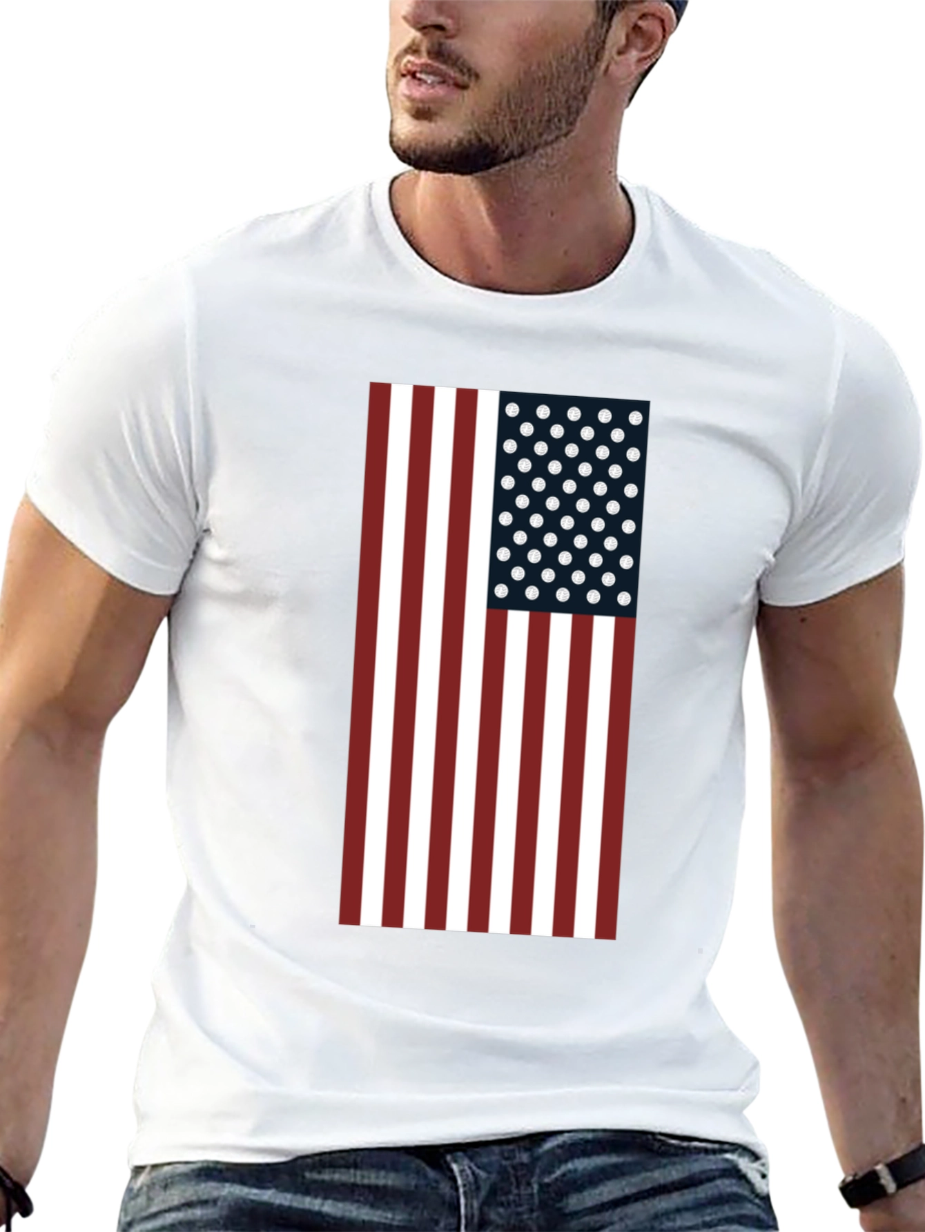 Black American Flag Graphic Tee - Patriotic Style view 13