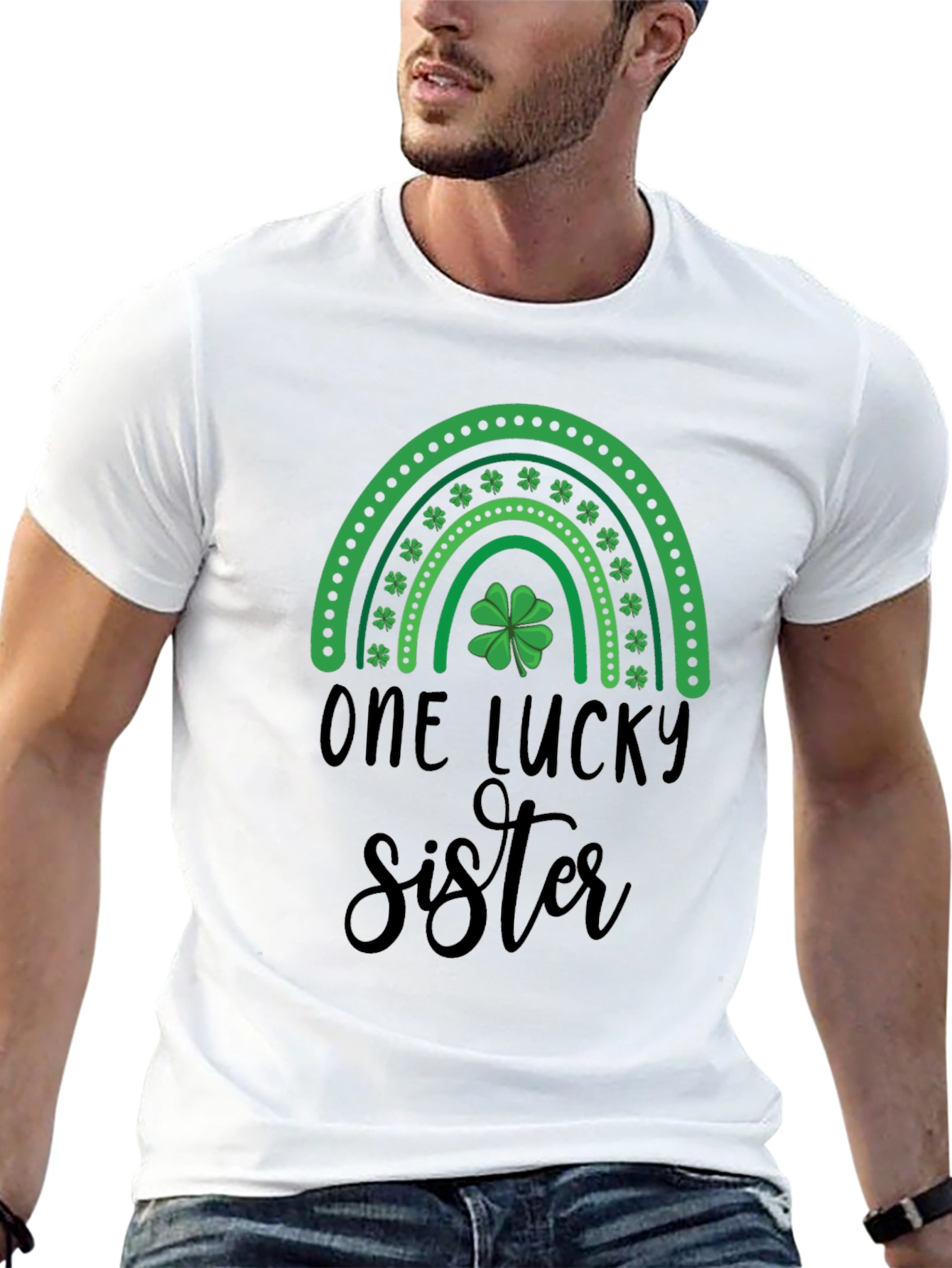 Black One Lucky Sister T-Shirt - St. Patrick's Day Tee view 13