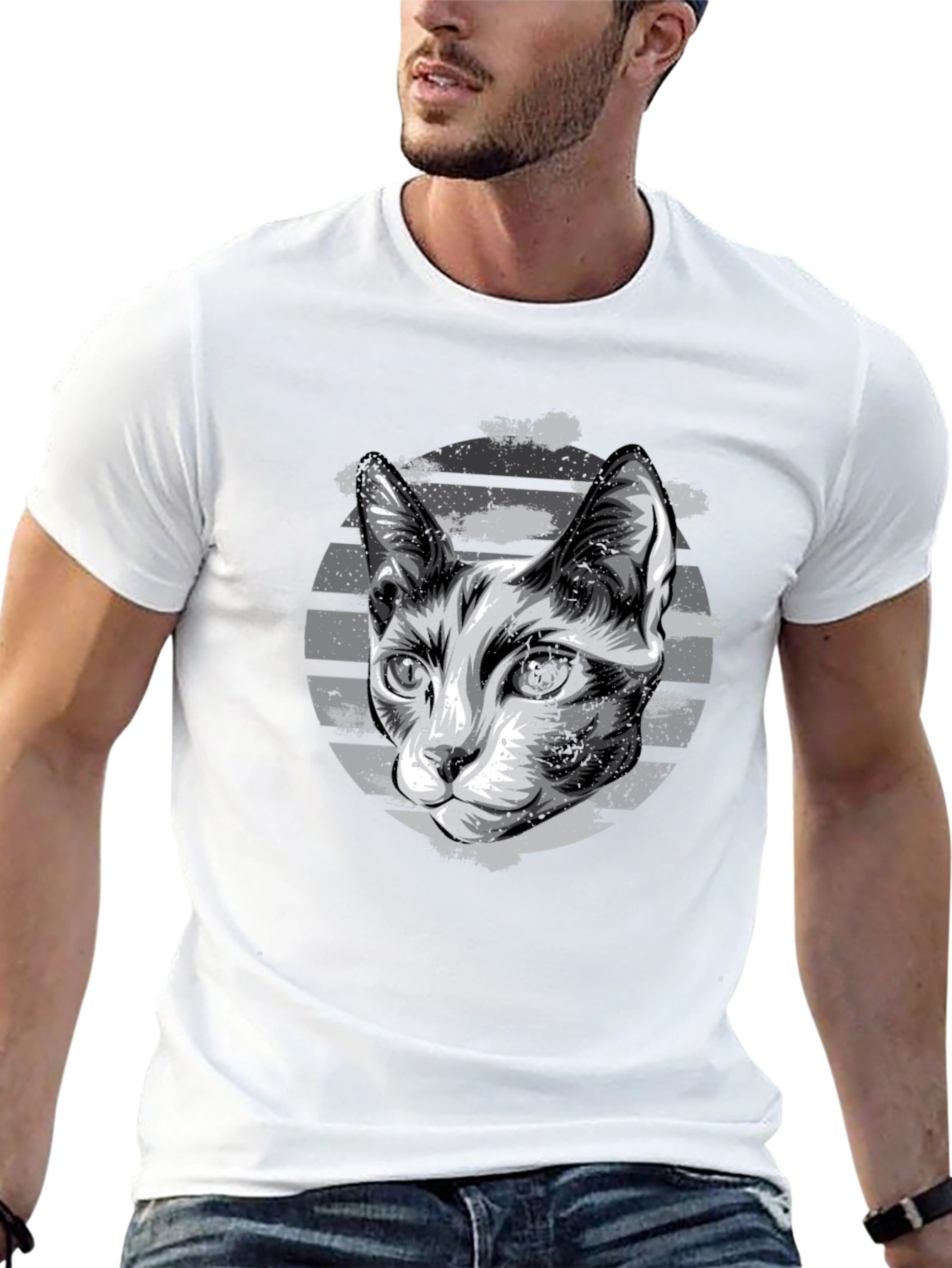 Black Cool Cat Graphic T-Shirt view 13