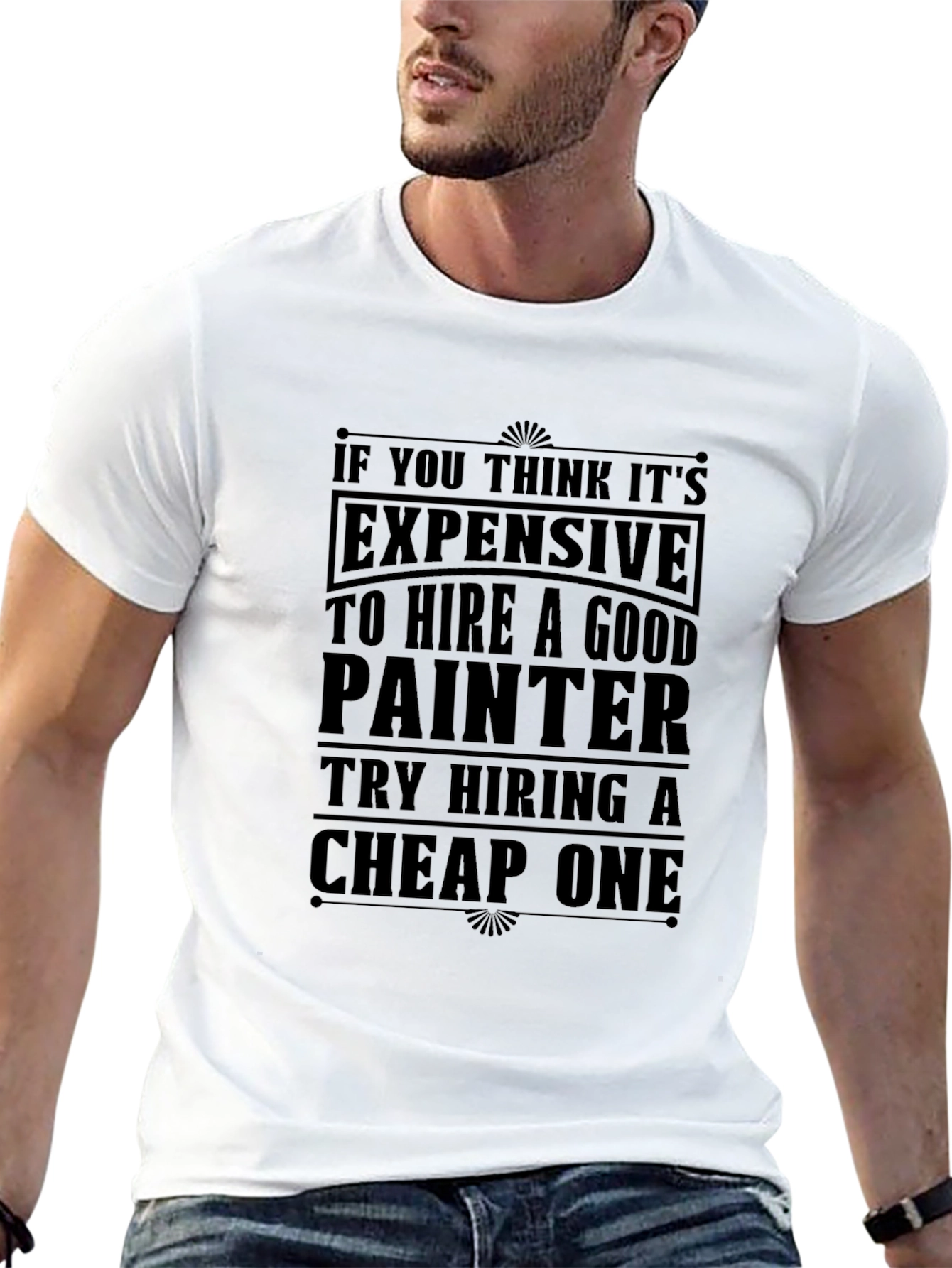Black Funny Painter T-Shirt - Hire a Good Painter view 13