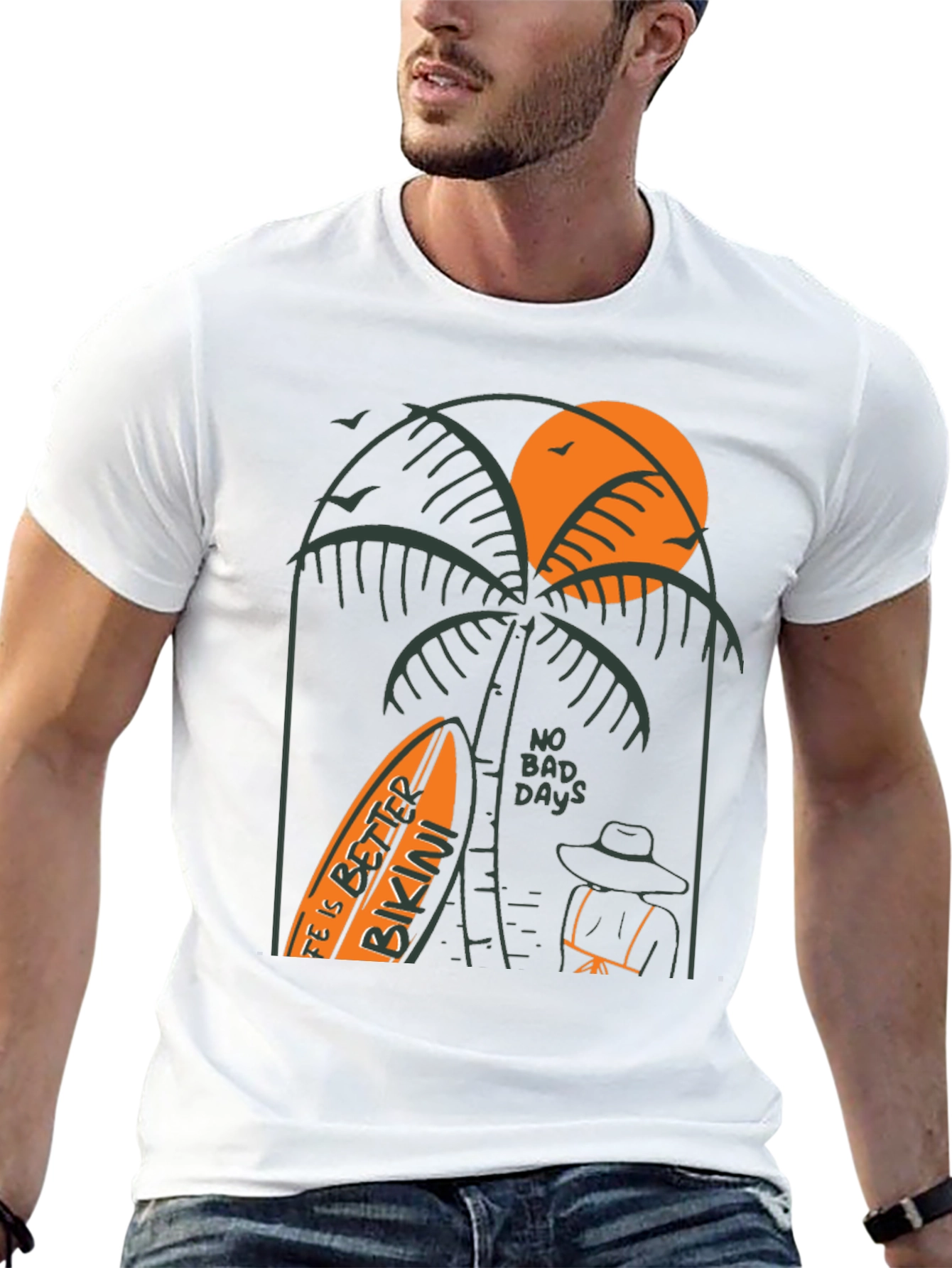 Black Beach Vibes Graphic Tee - Life is Better in a Bikini T-Shirt view 13