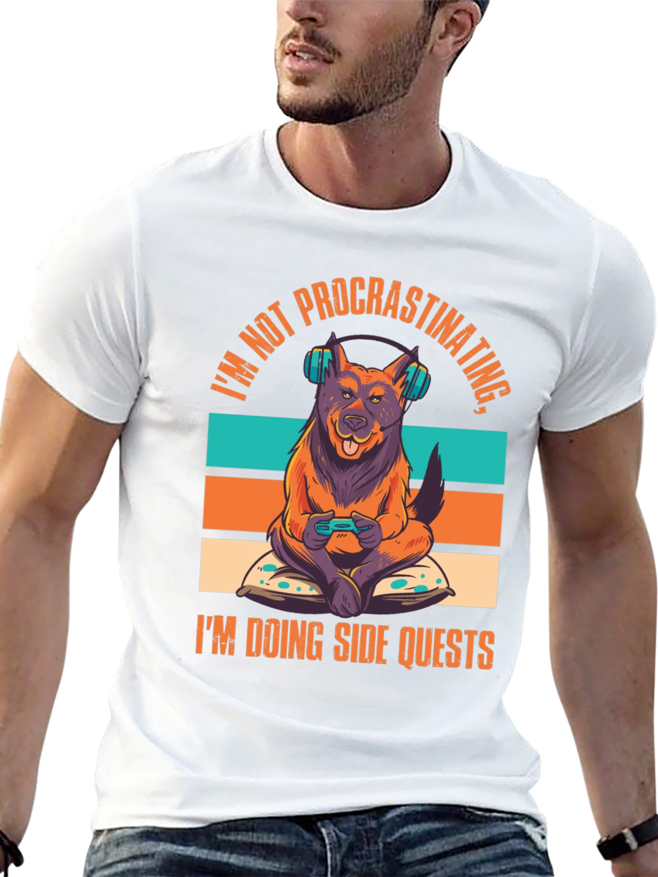 Black Dog Gamer T-Shirt - Not Procrastinating, Side Quests view 13