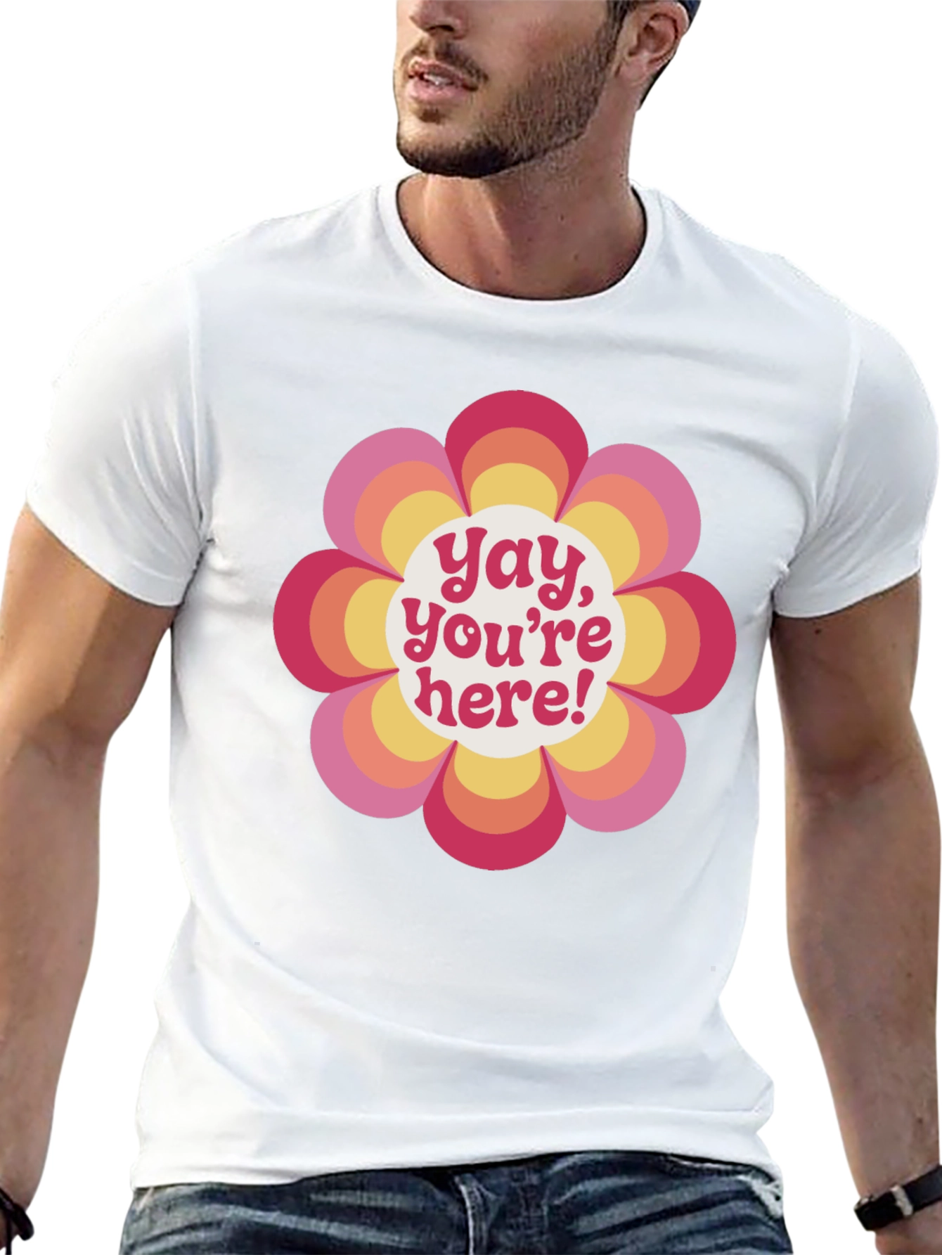 Black Retro Flower Power Graphic Tee - Yay, You're Here! view 13