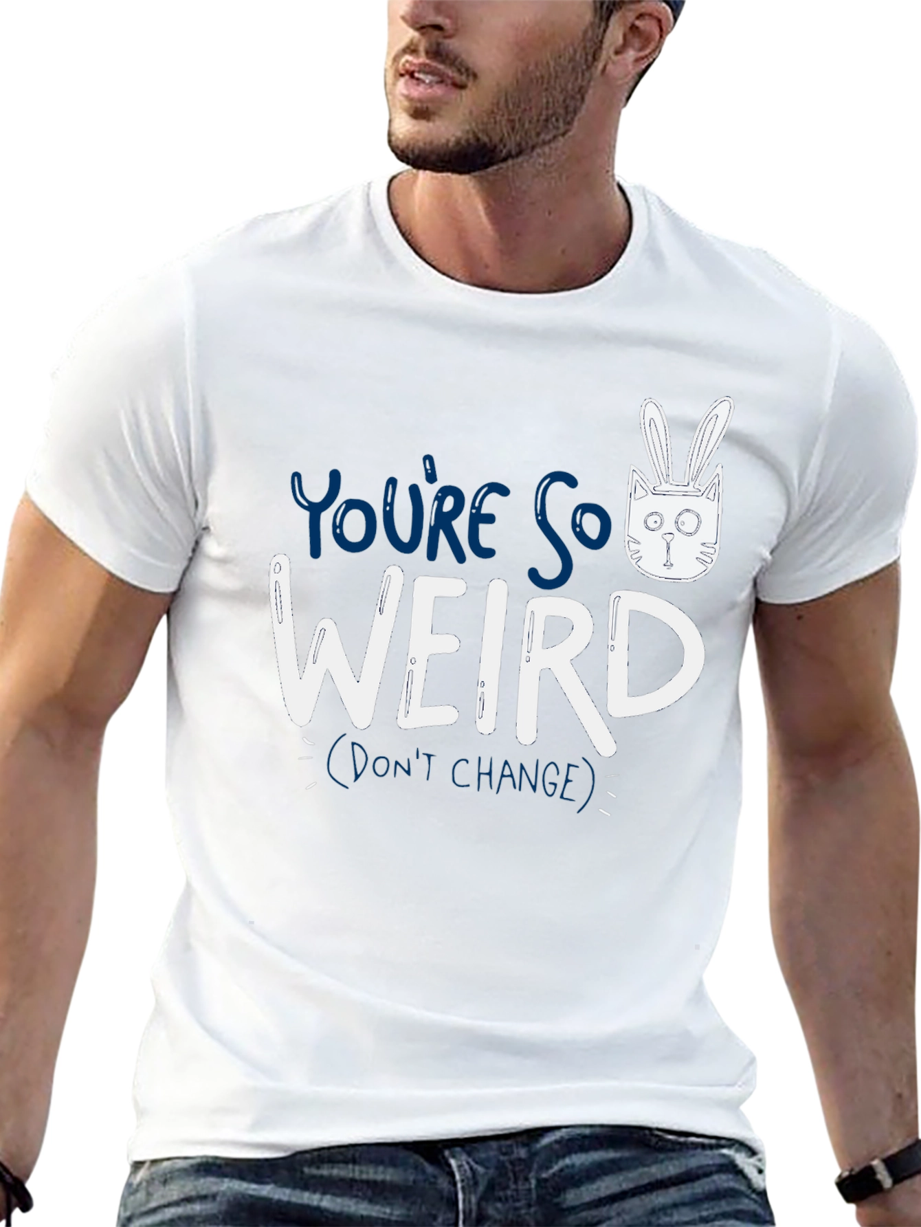Black You're So Weird T-Shirt - Funny Graphic Tee view 13