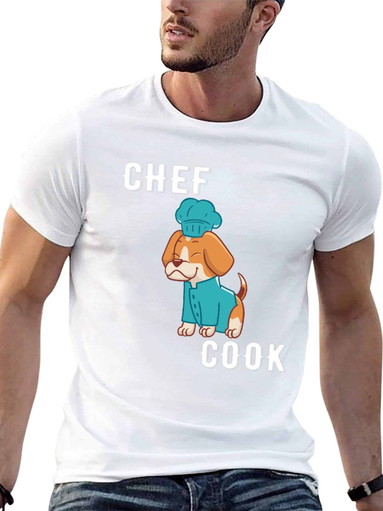 Black Chef Cook Dog T-Shirt - Cute Culinary Apparel view 13