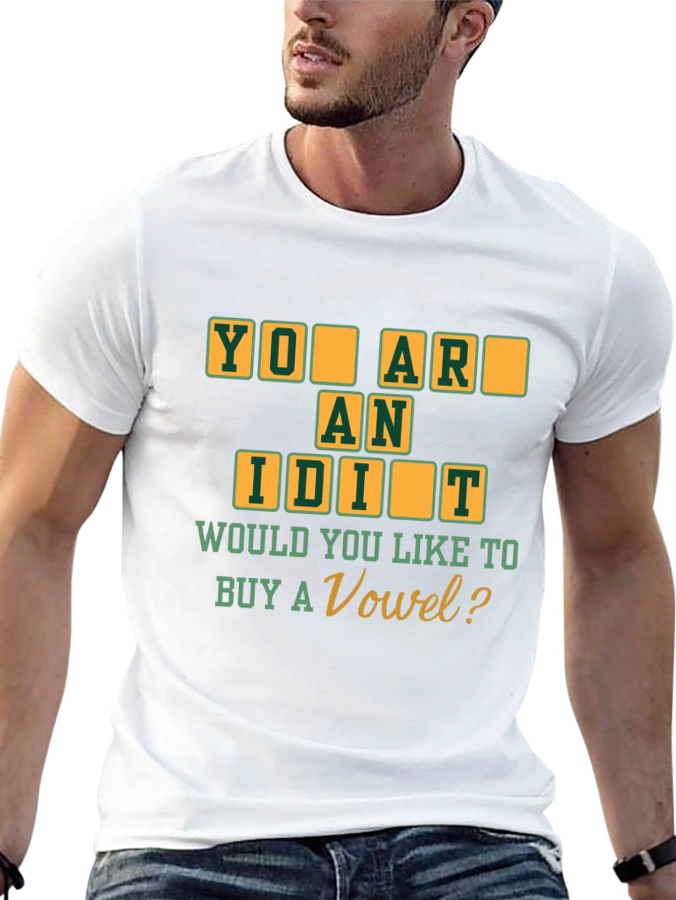 Black You Are An Idiot T-Shirt - Buy a Vowel Funny Tee view 13
