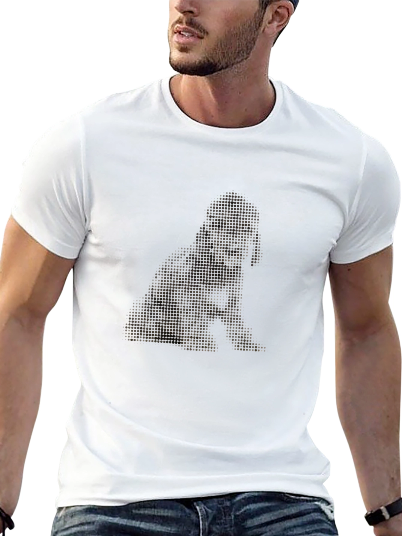 Black Dog Pixel Art Black T-Shirt view 13