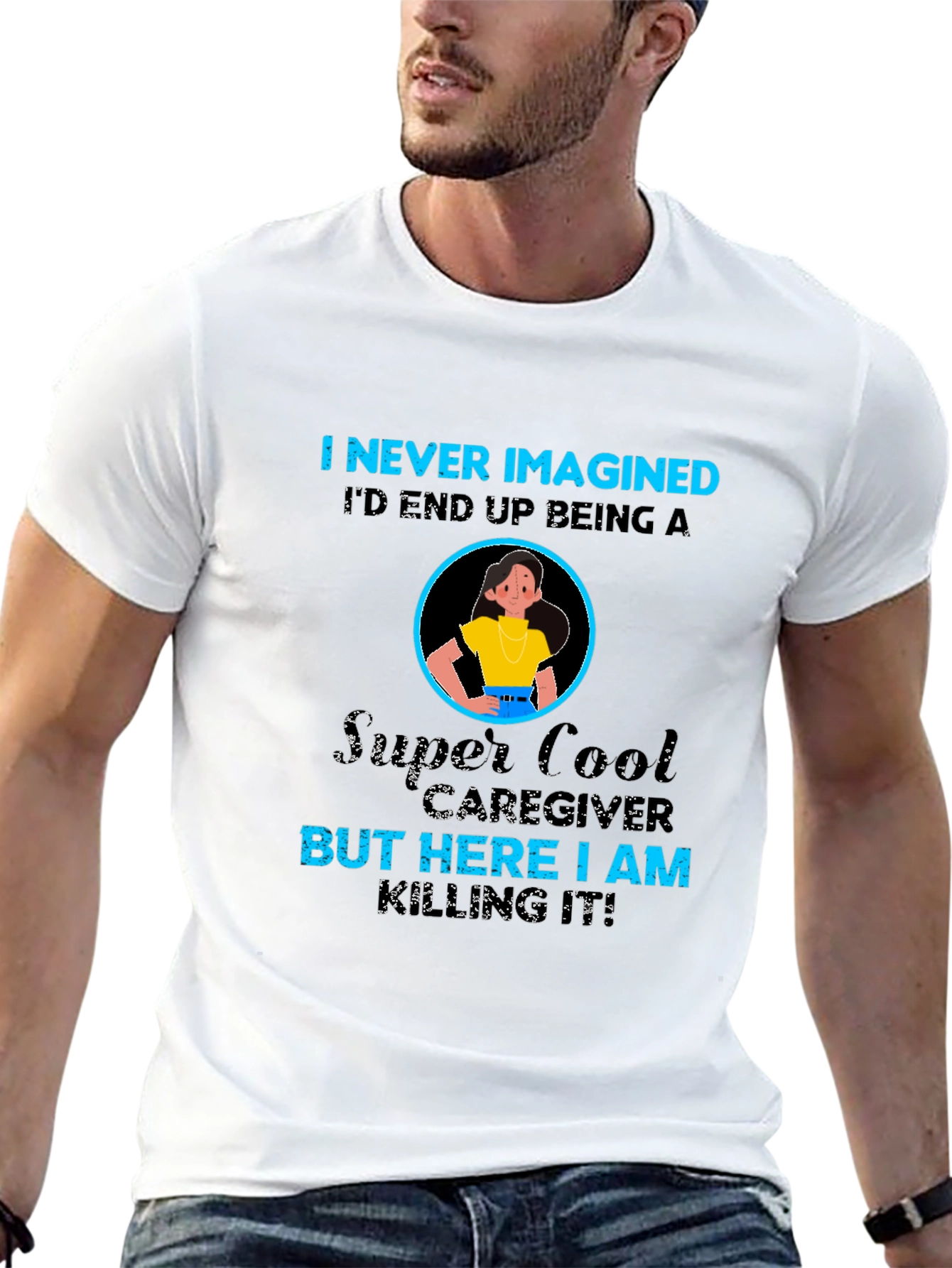 Black Super Cool Caregiver T-Shirt view 13