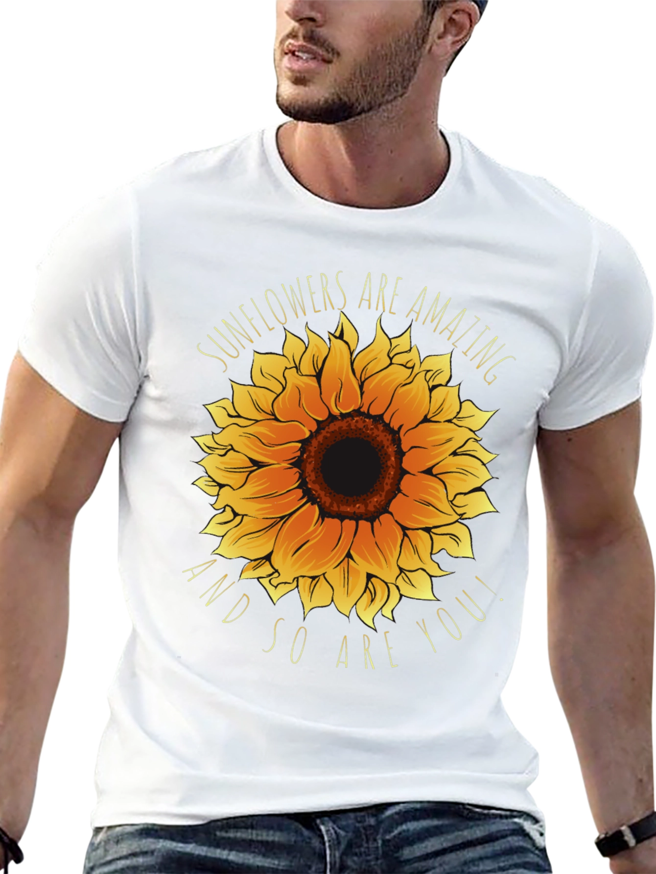 Black Sunflower Graphic Tee - You Are Amazing! view 13