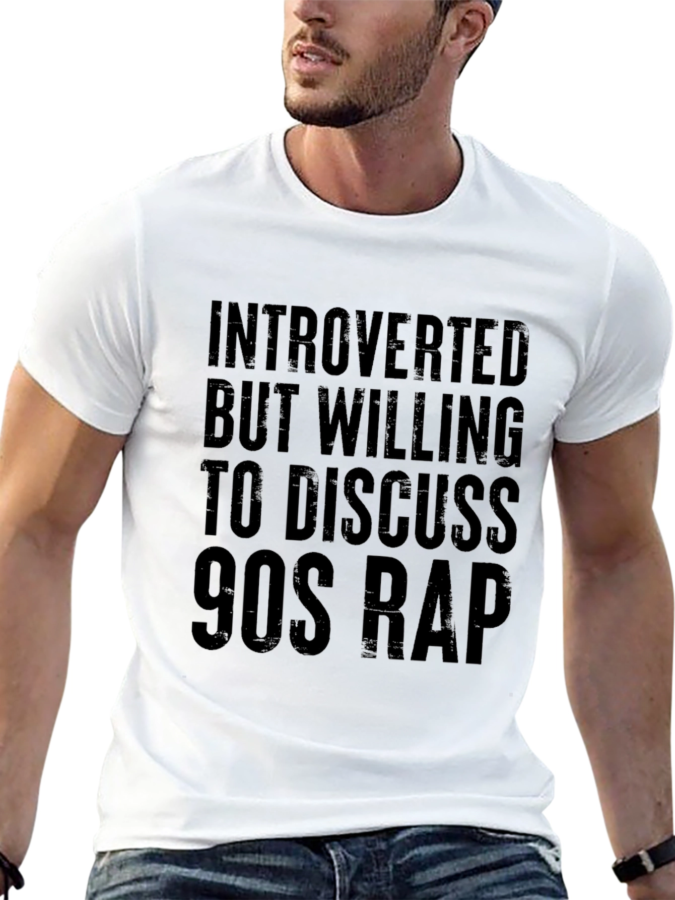 Black Introverted 90s Rap T-Shirt view 13