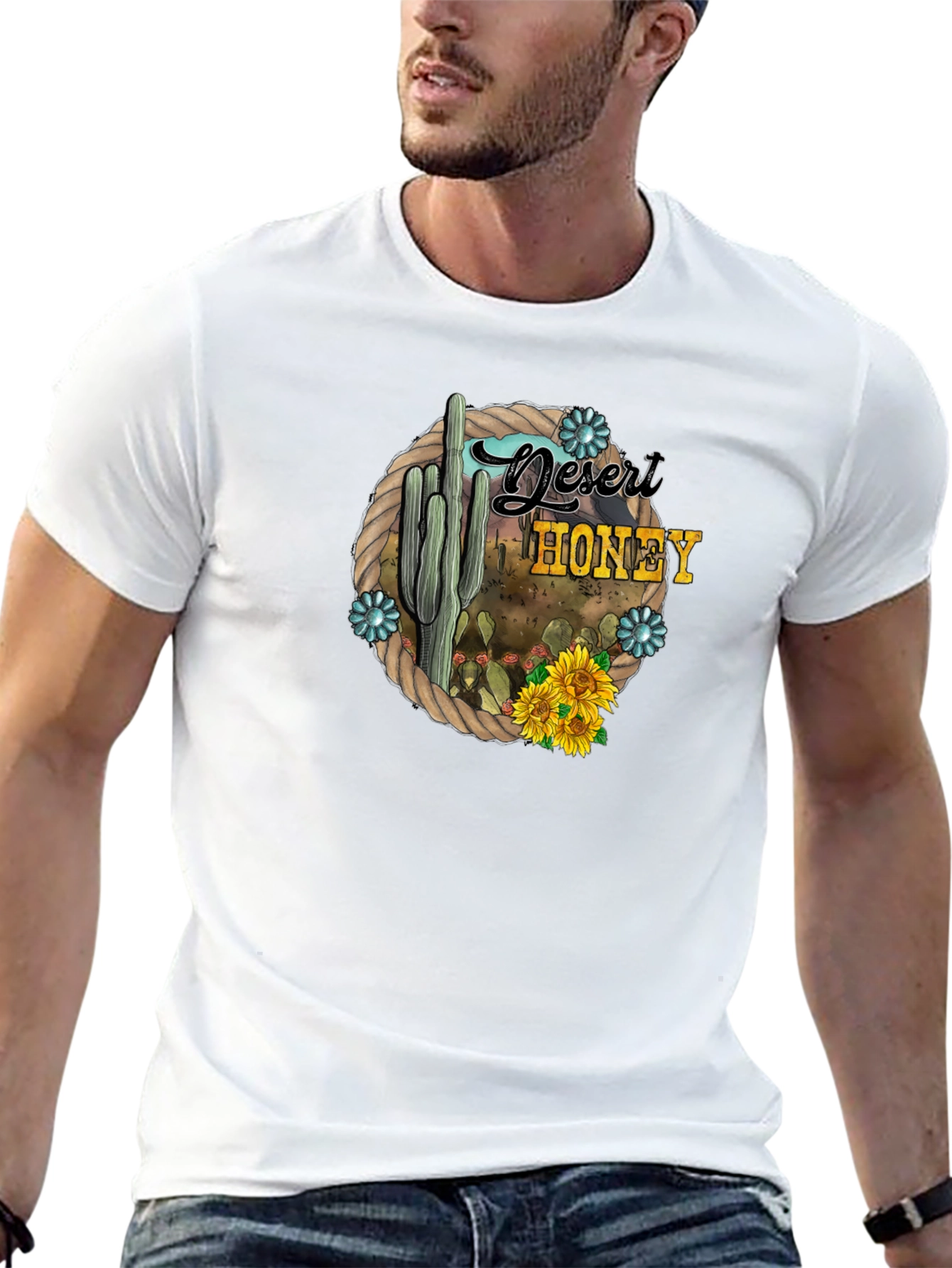Black Desert Honey Cactus Graphic T-Shirt view 13