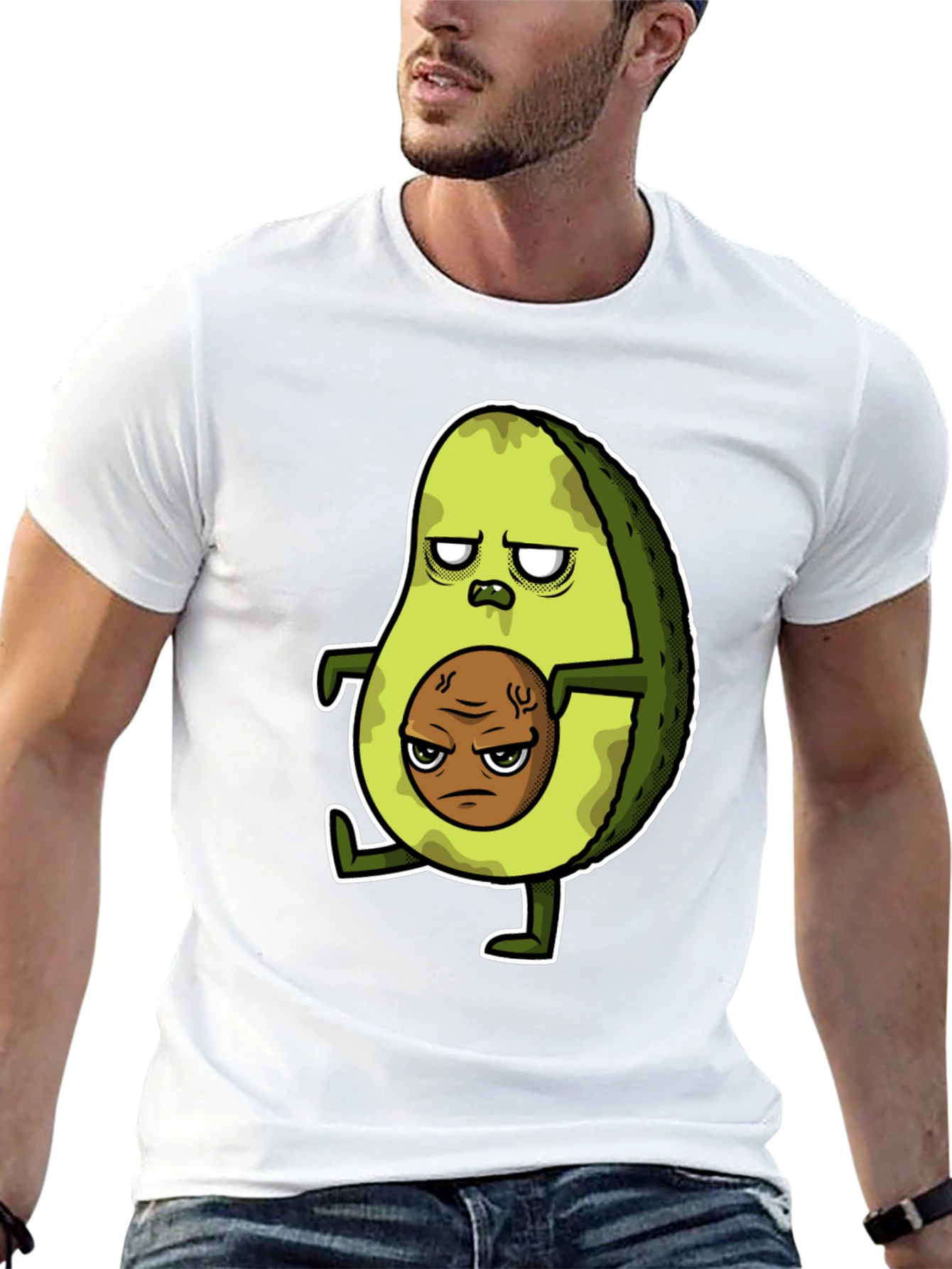 Black Funny Avocado Graphic T-Shirt view 13