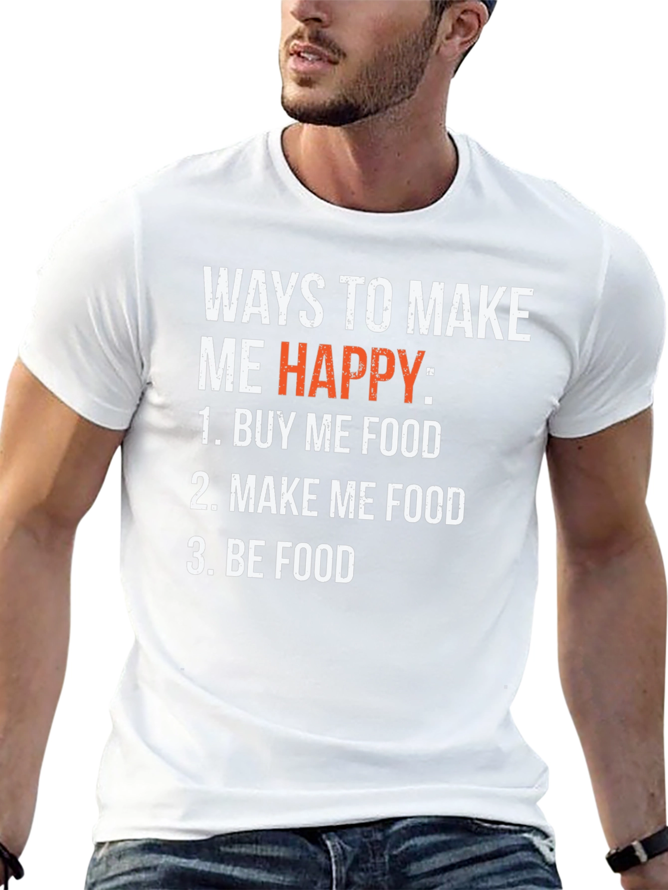 Black Funny Foodie T-Shirt - Ways to Make Me Happy view 13