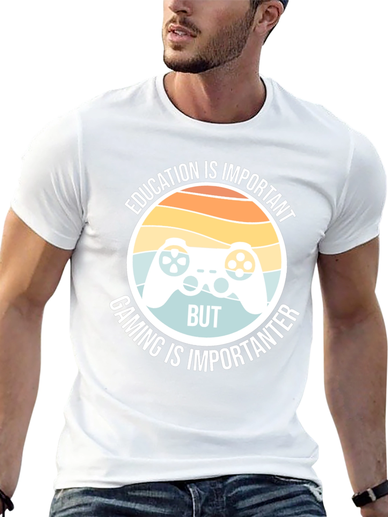 Funny Gamer T-Shirt - Education vs Gaming - 13
