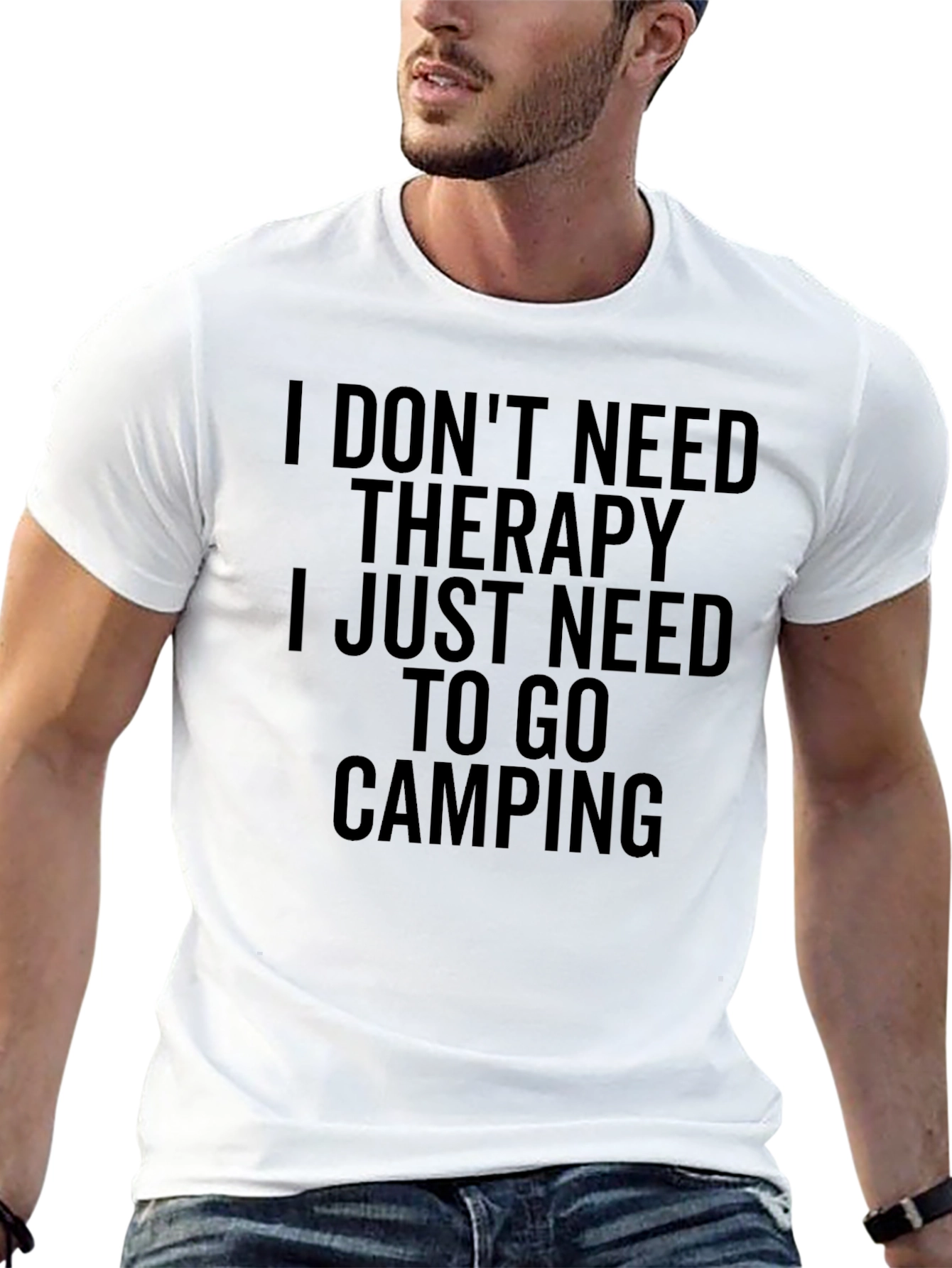 Black Camping Therapy Tee view 13