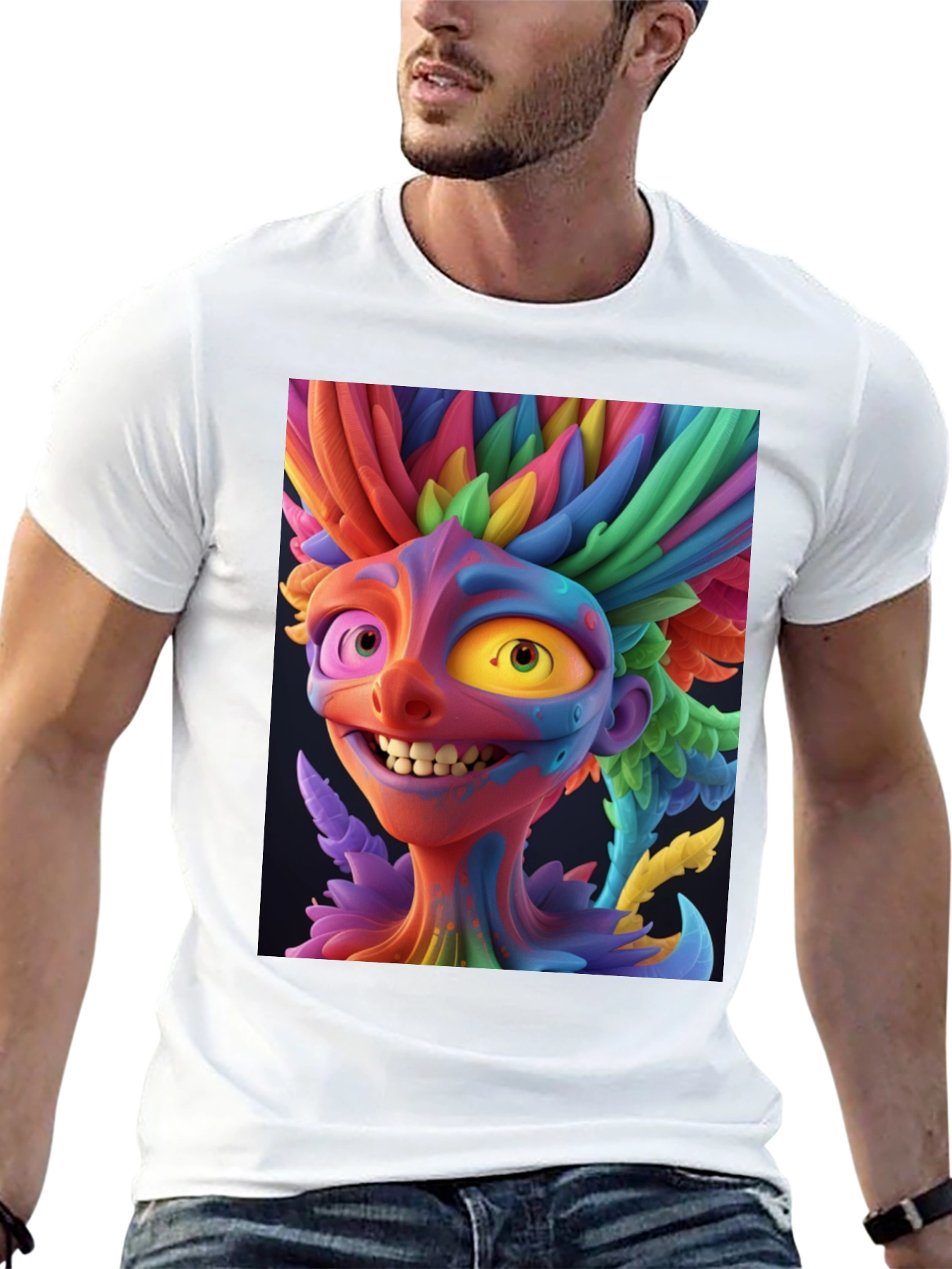 Black Colorful Character Graphic Tee - Bold Style view 13