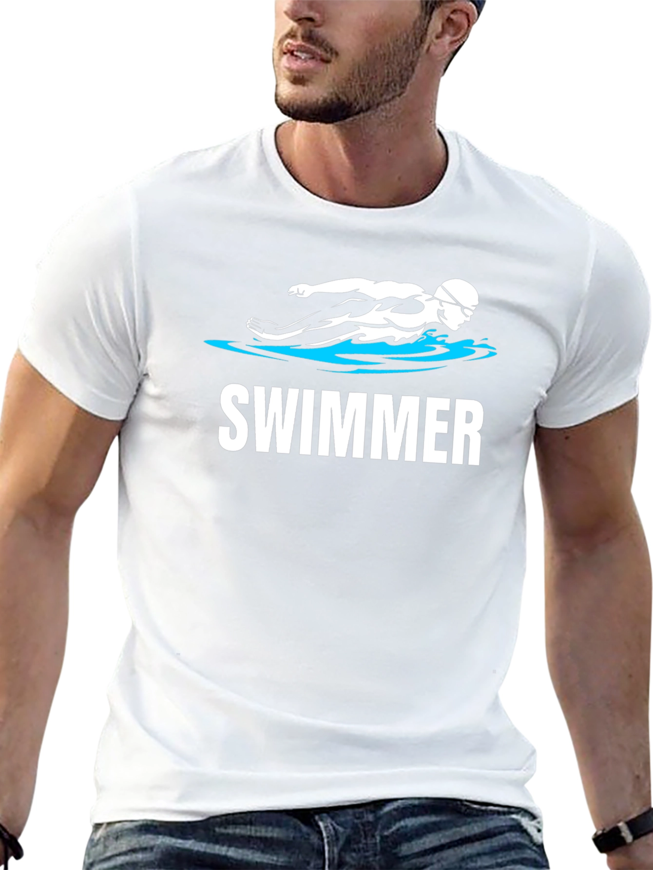 Black Swimmer Graphic T-Shirt - Black view 13