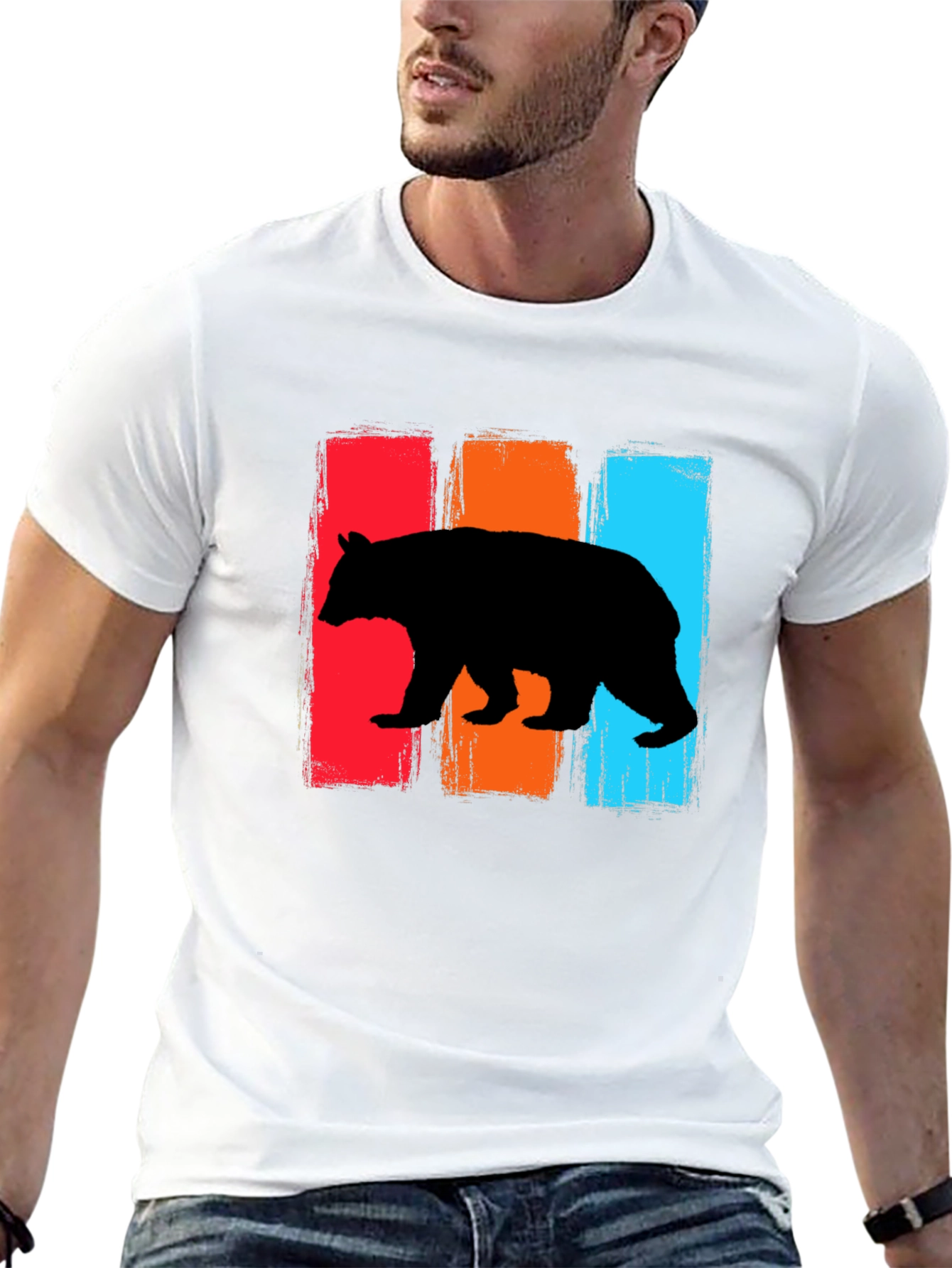 Black Retro Bear Graphic T-Shirt view 13