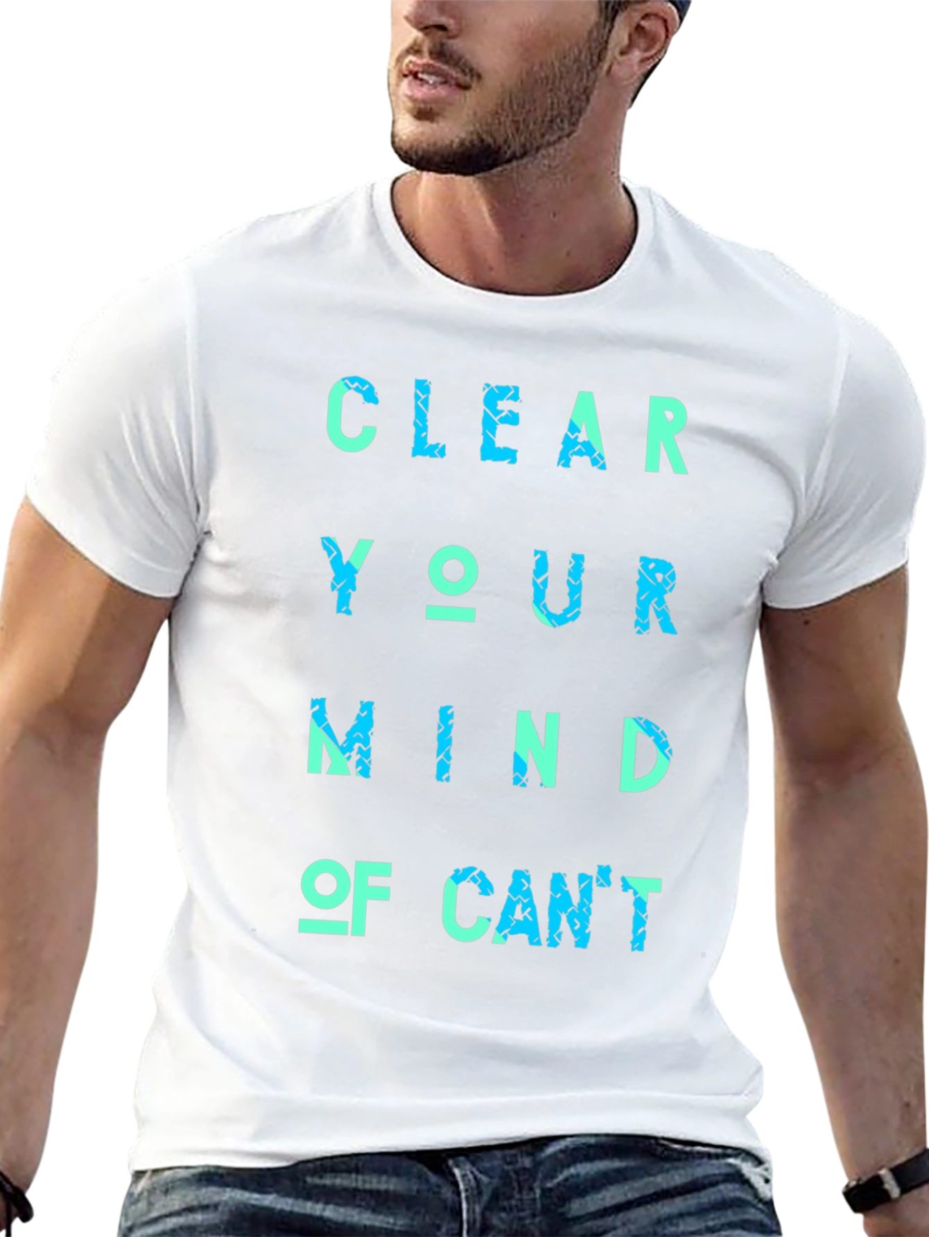 Black Inspirational Message T-Shirt: Clear Your Mind view 13