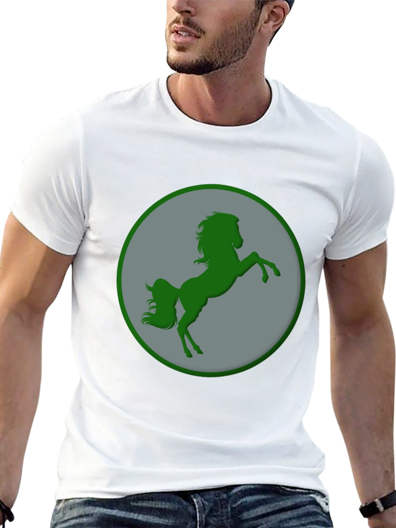 Black Green Horse Graphic Black T-Shirt view 13