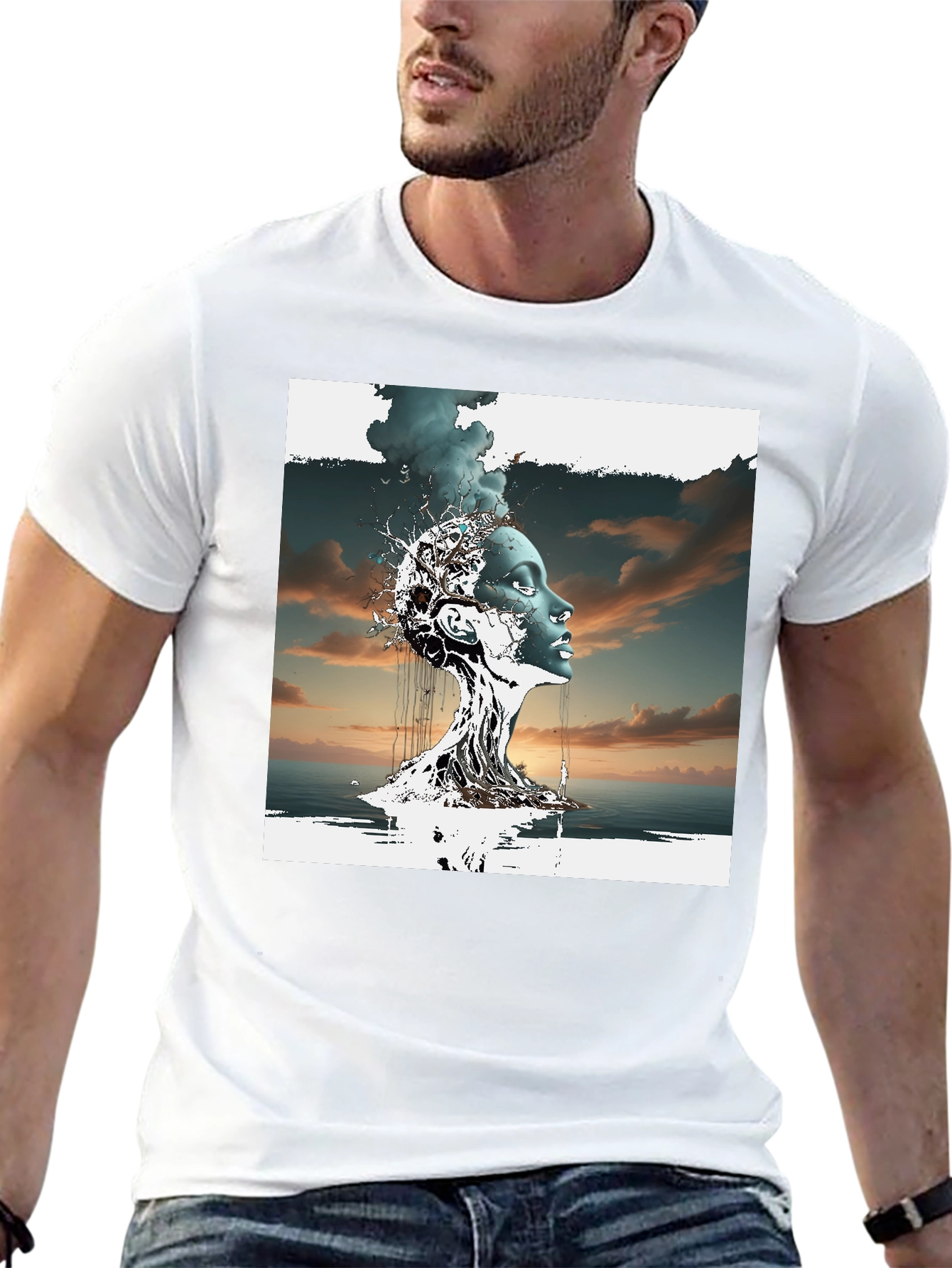 Black Abstract Woman Graphic T-Shirt view 13