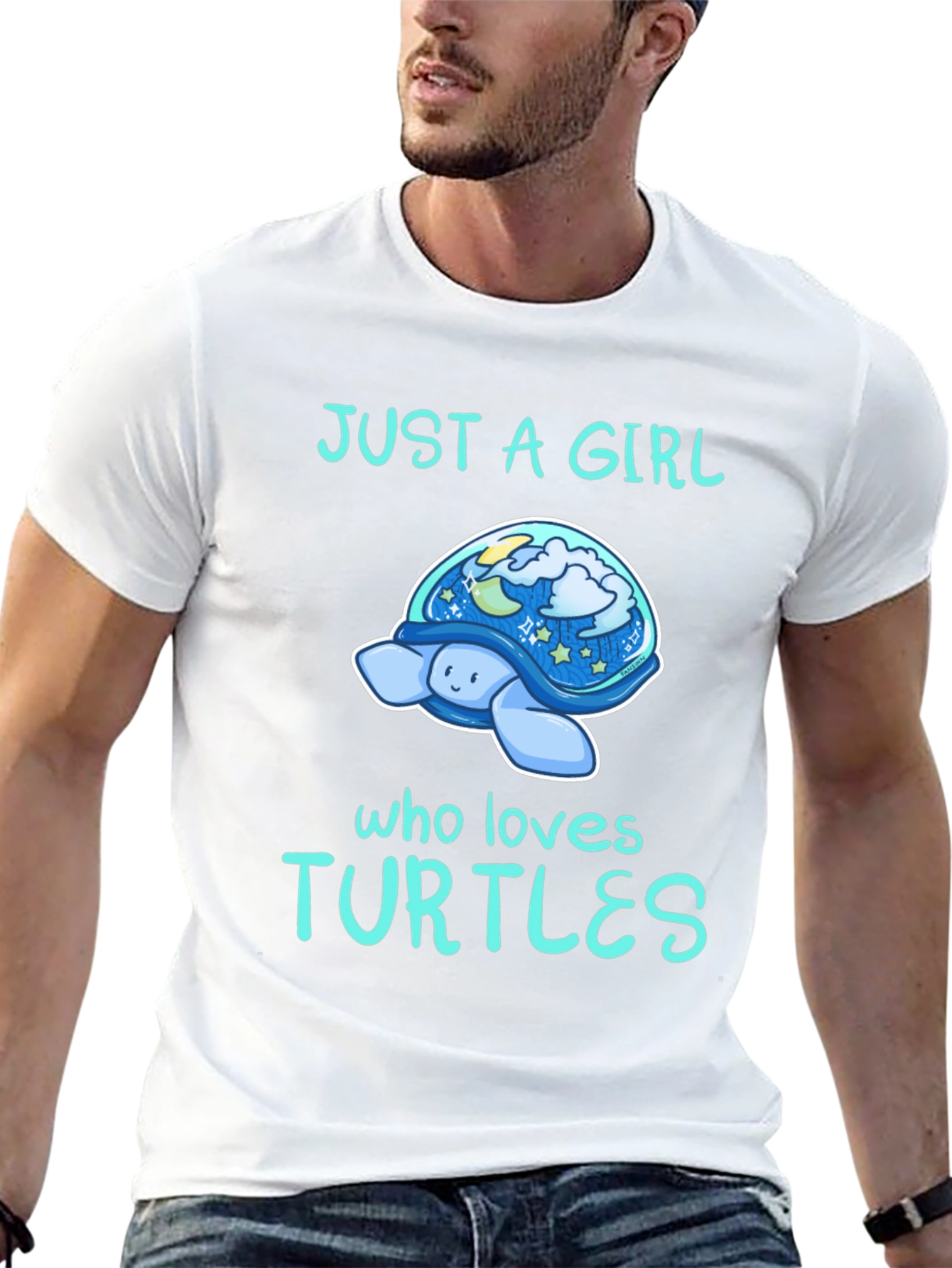 Black Just A Girl Who Loves Turtles T-Shirt view 13