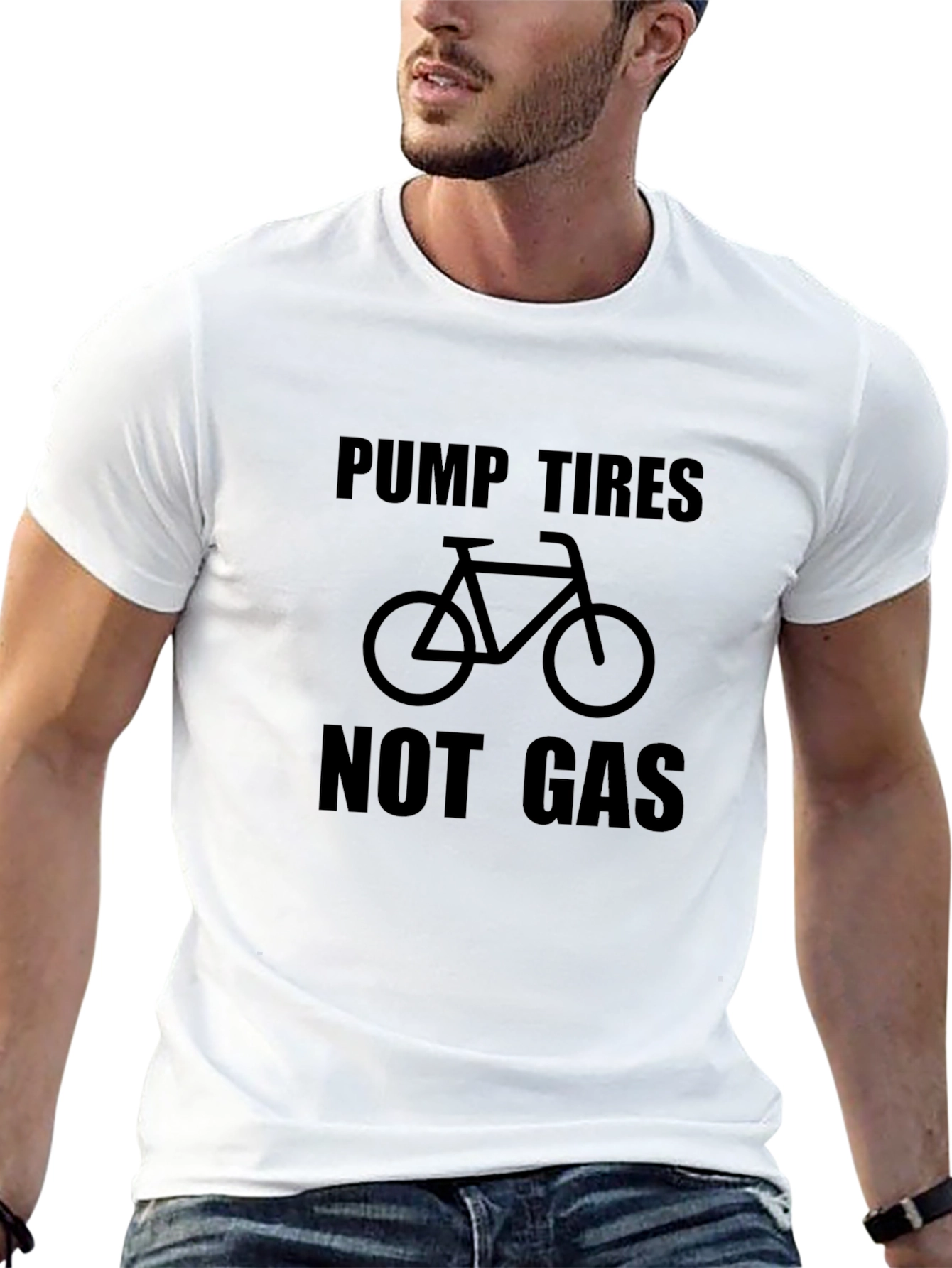 Black Pump Tires Not Gas - Black Graphic T-Shirt view 13