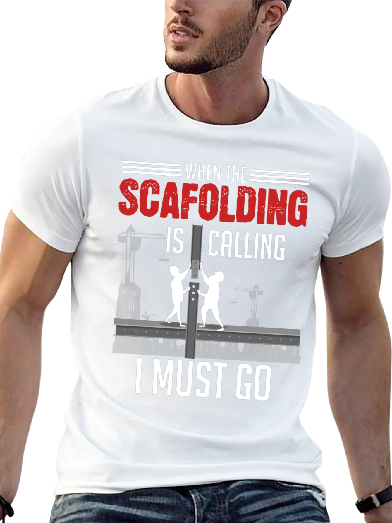 Black Scaffolding Calling T-Shirt - Construction Worker Gift view 13