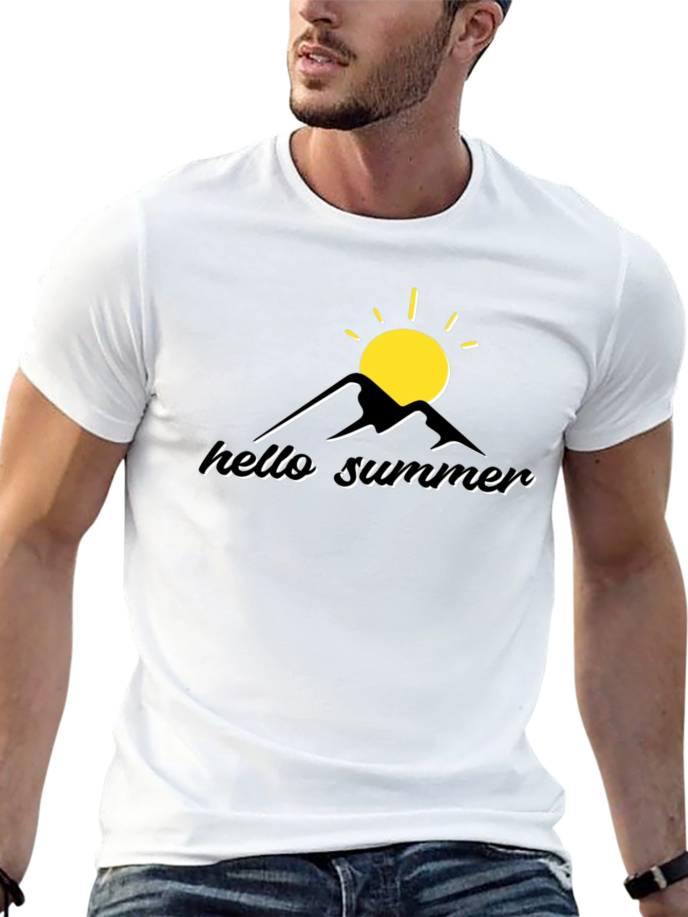 Black Hello Summer Graphic Tee - Black view 13